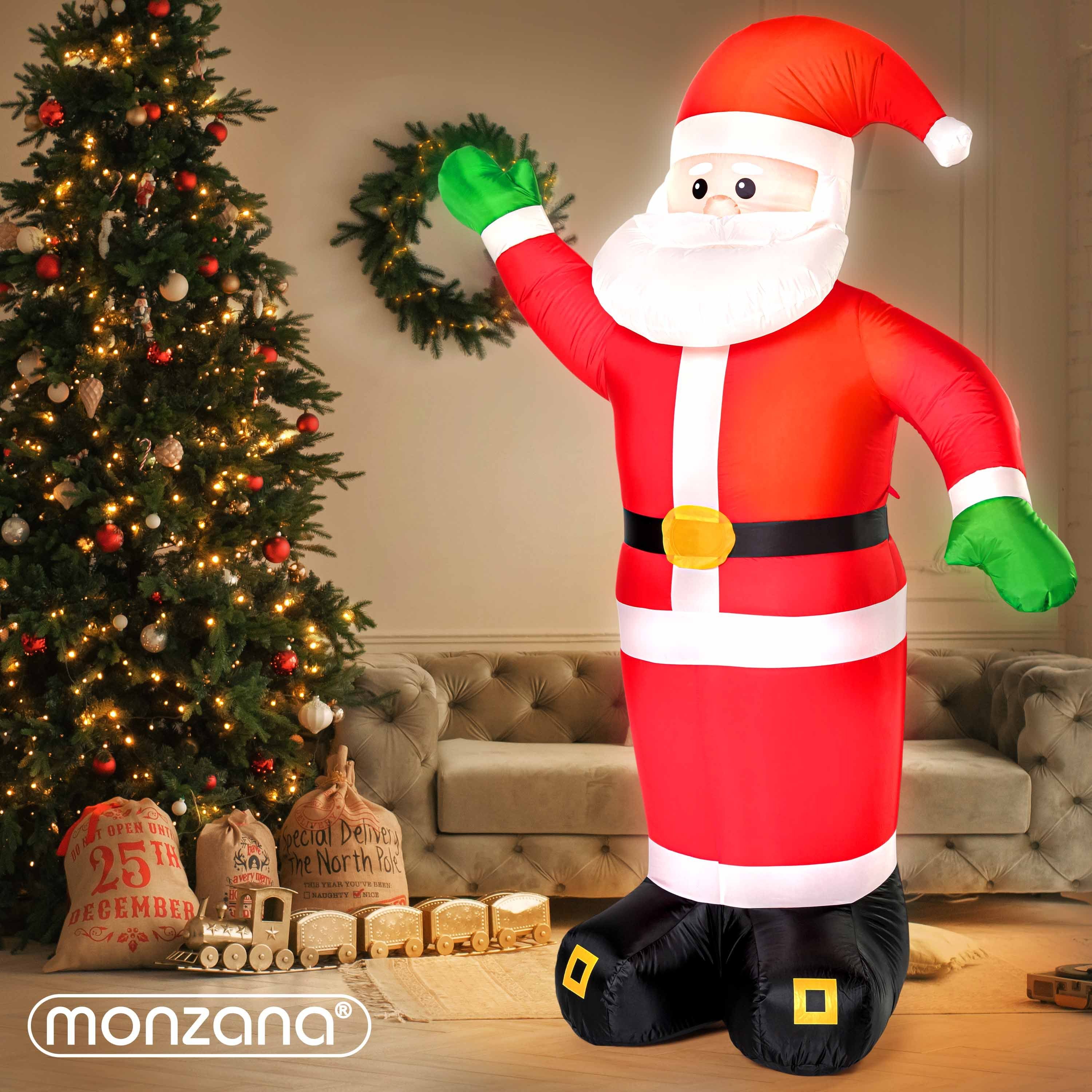 Aufblasbarer Weihnachtsmann, Beleuchtet XXL Befestigungsmaterial Außen IP44 250cm monzana LED