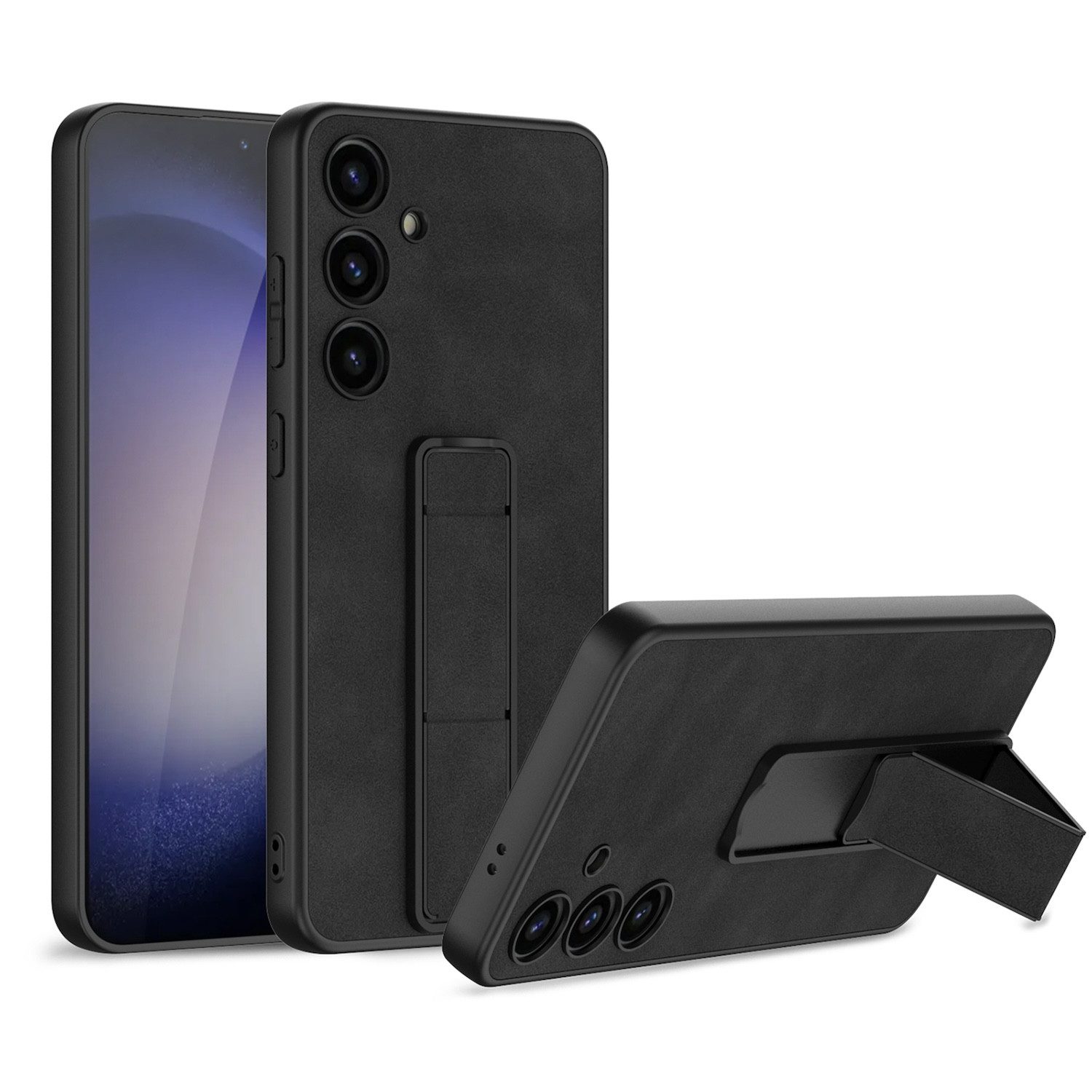 Wigento Handyhülle Für Samsung Galaxy S24 Plus GKK Skin Feel Schutz Hülle mit Halterung