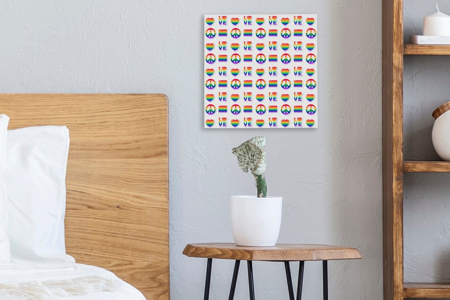 OneMillionCanvasses® Leinwandbild Regenbogen Leinwand für St), (1 Flagge, Bilder Wohnzimmer Schlafzimmer Stolz - 
