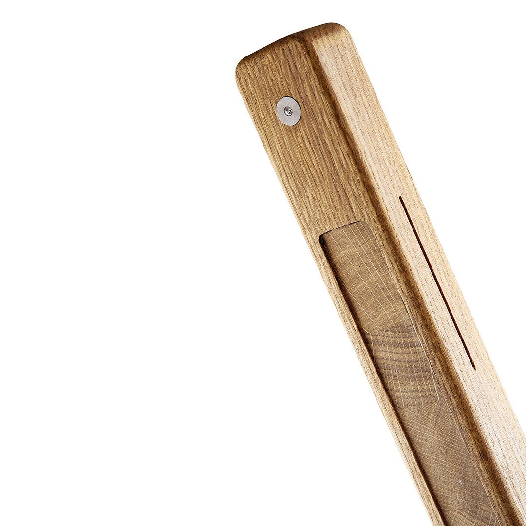 HerzBlut LED Stehlampe Karl K LED mit Kopfholz, Alu LED-Leiste Acryl, satiniert