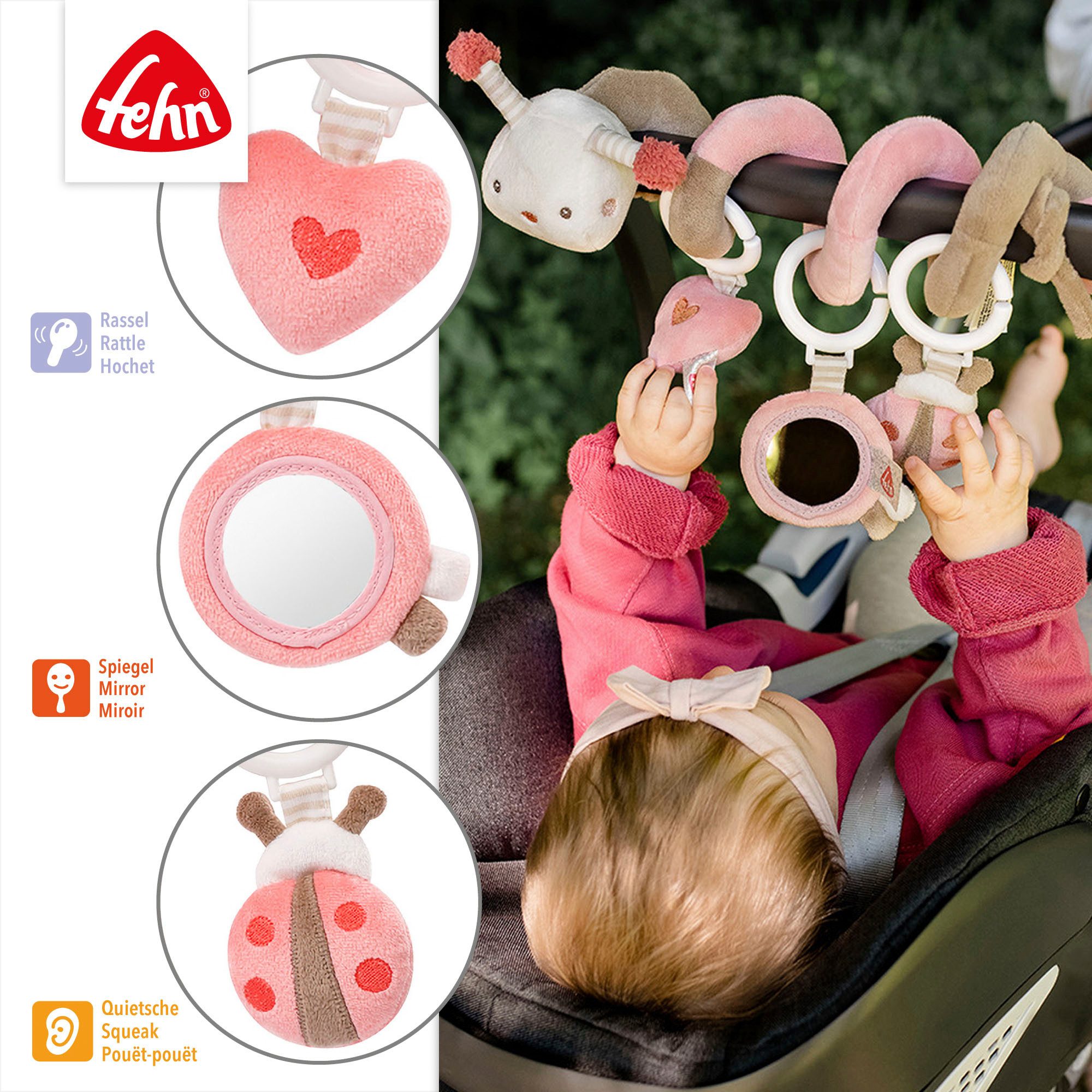 Fehn Greifspielzeug Classic Stars, Garden Dreams Activity-Spirale Biene