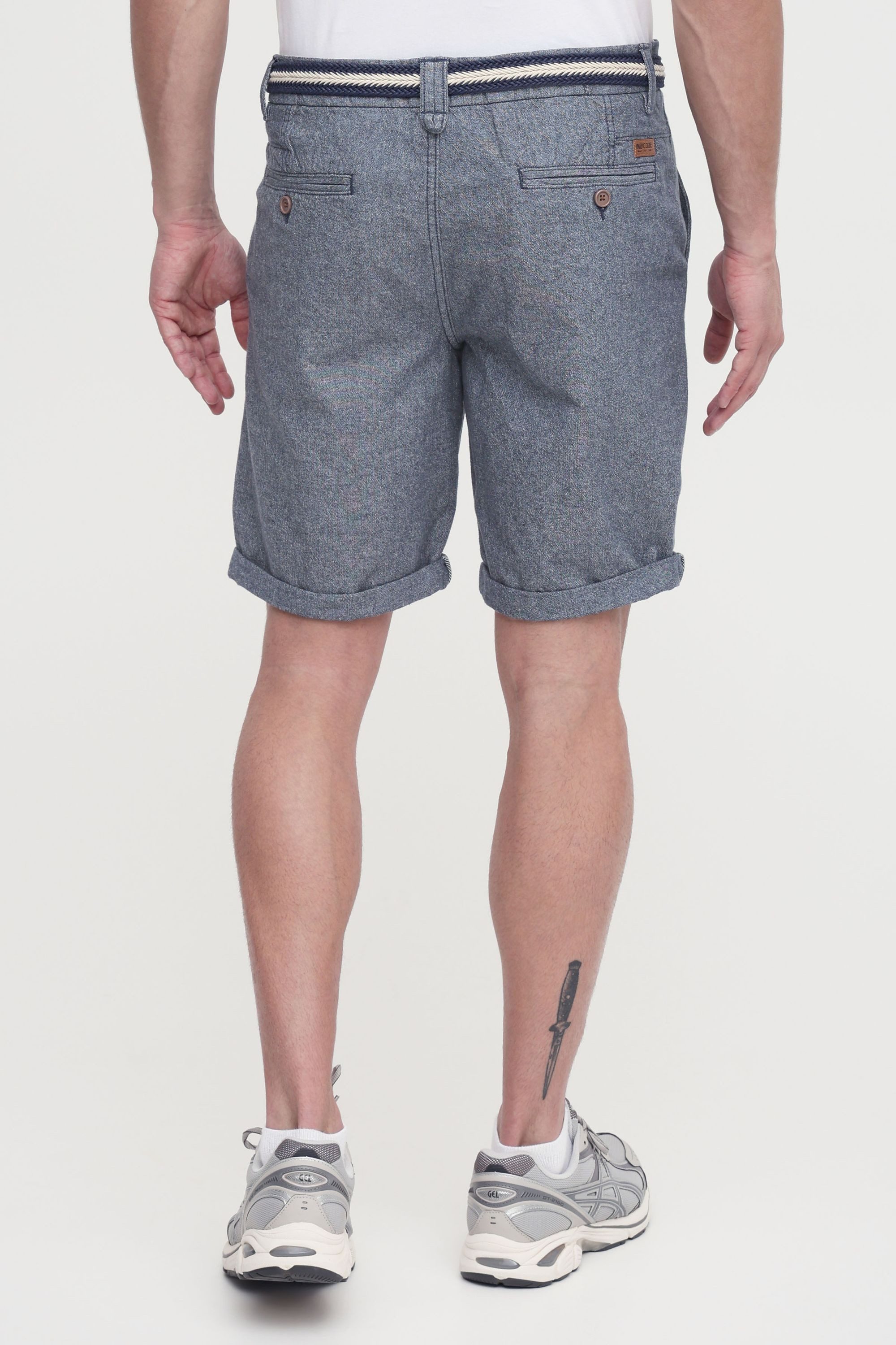 Indicode Chinoshorts IDMews Kurze Hose mit Gürtel