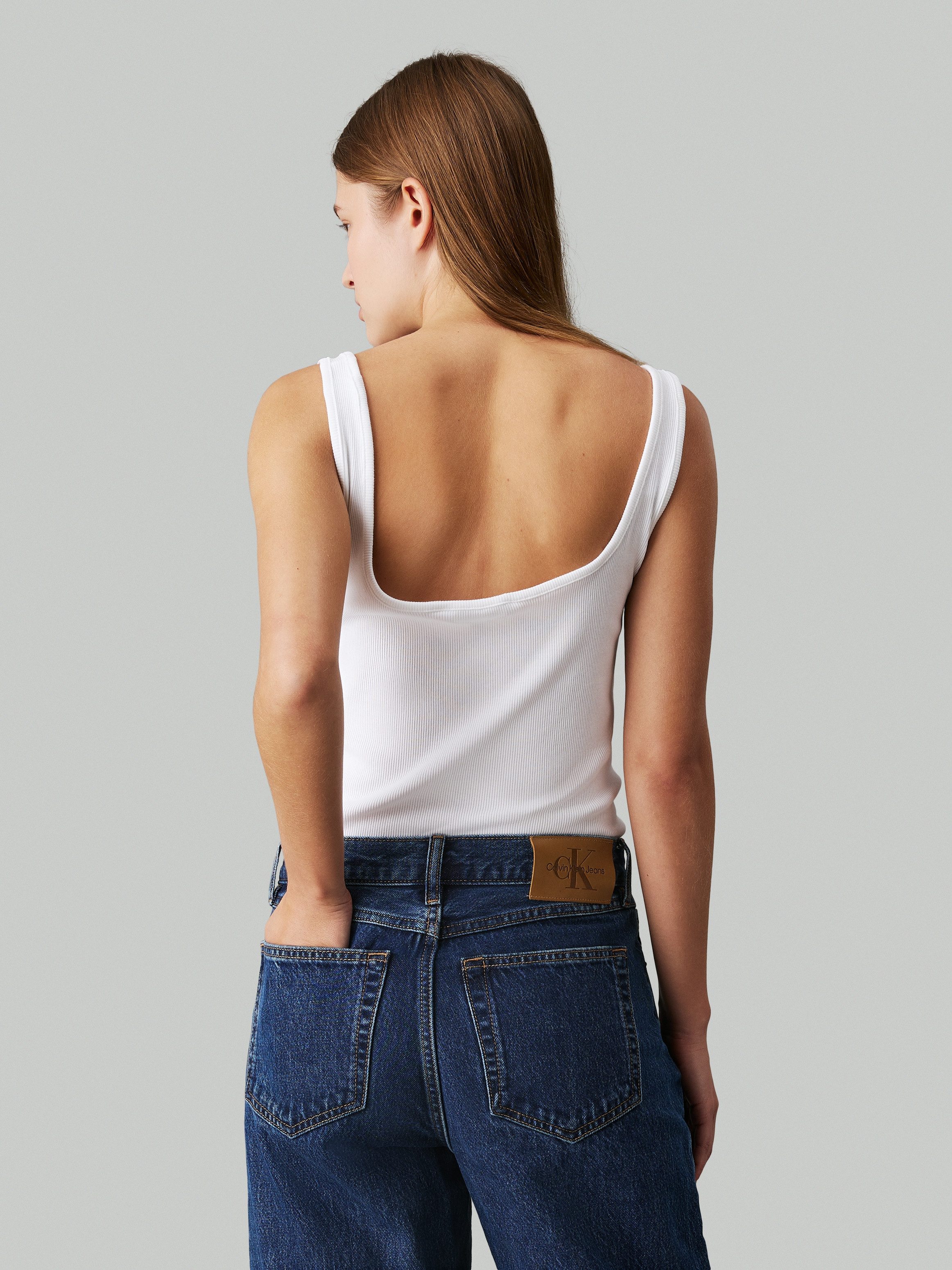 Calvin Klein Jeans Tanktop CK RIB TANK TOP mit eckigem Ausschnitt günstig online kaufen