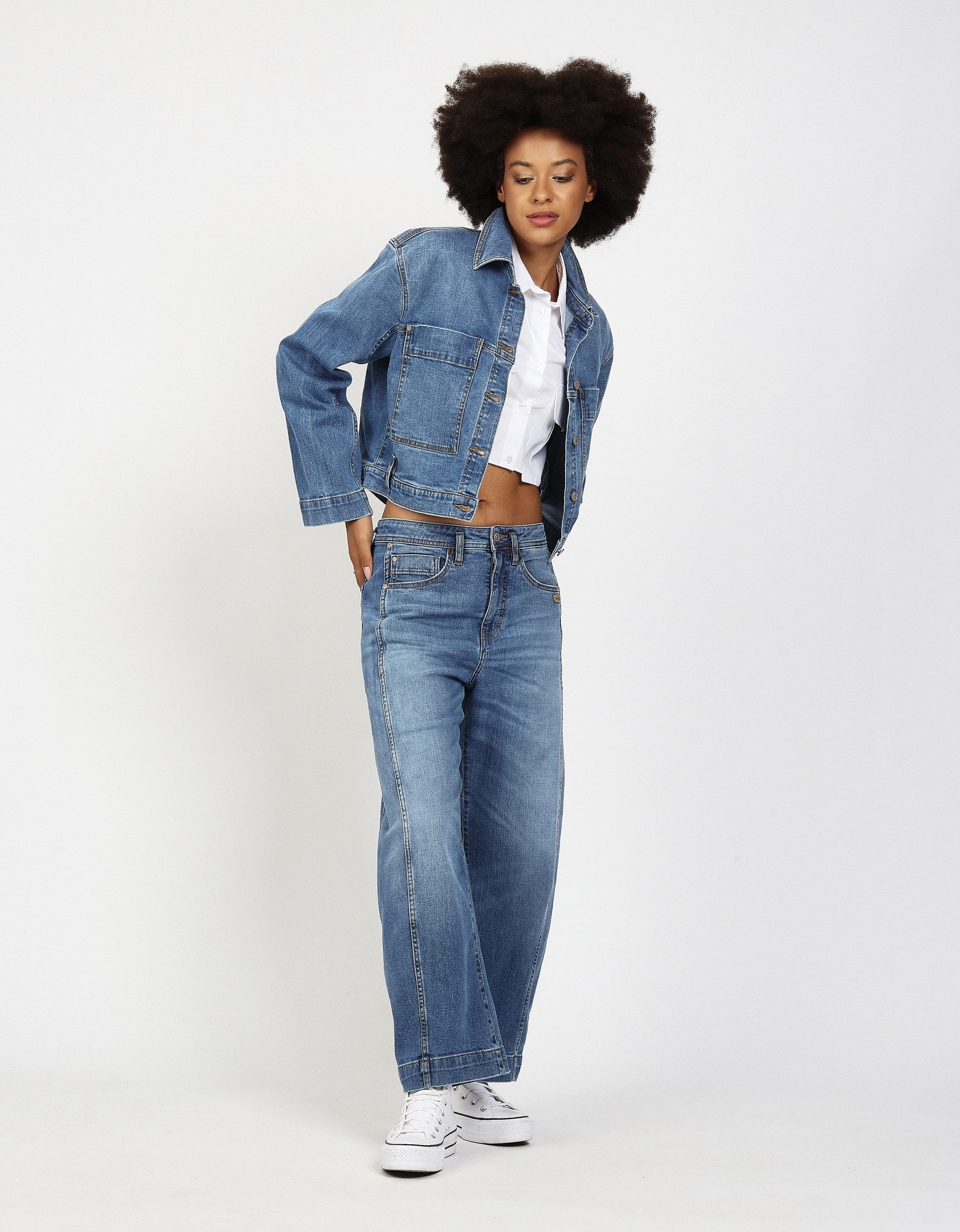 GANG Jackenblazer 94TINA JACKET - Damen Jeansjacke - kurze Denimjacke - Übe günstig online kaufen