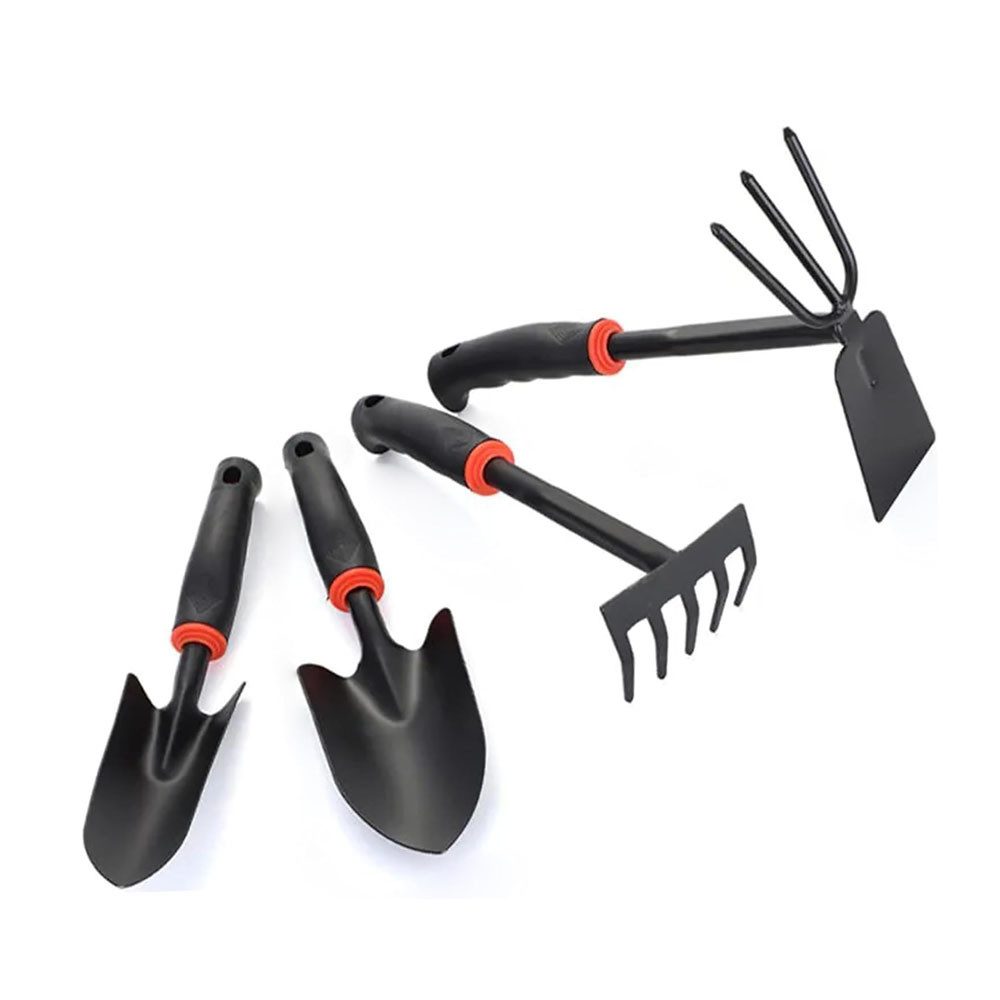 TUWENA Gartenpflege-Set Gartenwerkzeug Set 4-Teiliges, Kleingeräte-Set, Gartenset,Gartenpflege, Blumenkelle, Kleinrechen, Kombihacke,Handwerkzeuge für Garten & Balkon