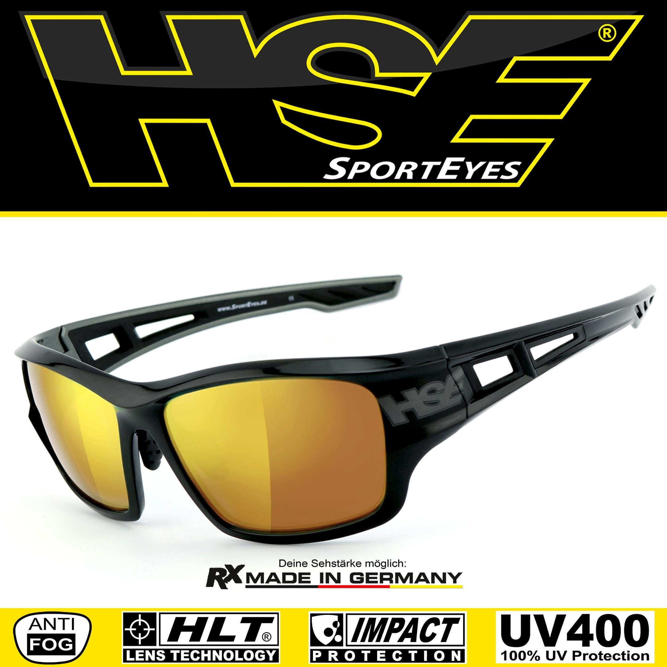 HSE - SportEyes 2095bs, Sportbrille durch Steinschlagbeständig Kunststoff-Sicherheitsglas