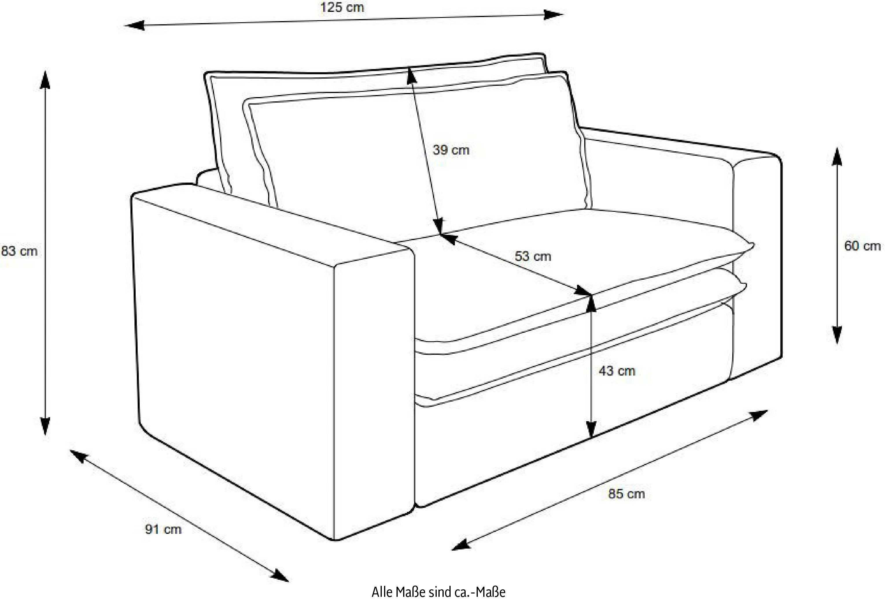 PIAGGE, Loveseat Places Cord, Loveseat Hochwertiger of trendiger Style Hellbeige