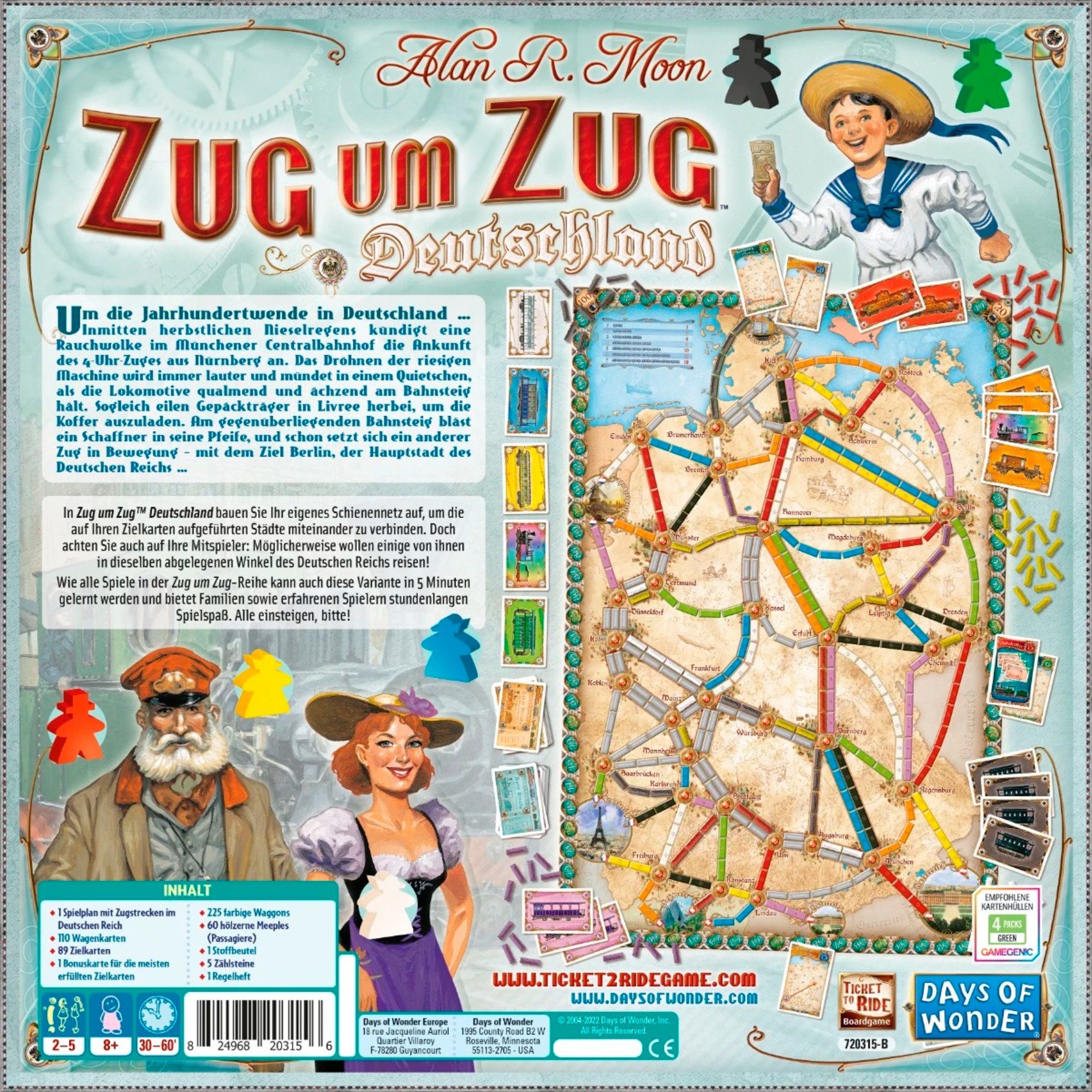 Asmodee Spiel Asmodee Zug um Zug: Deutschland, Brettspiel