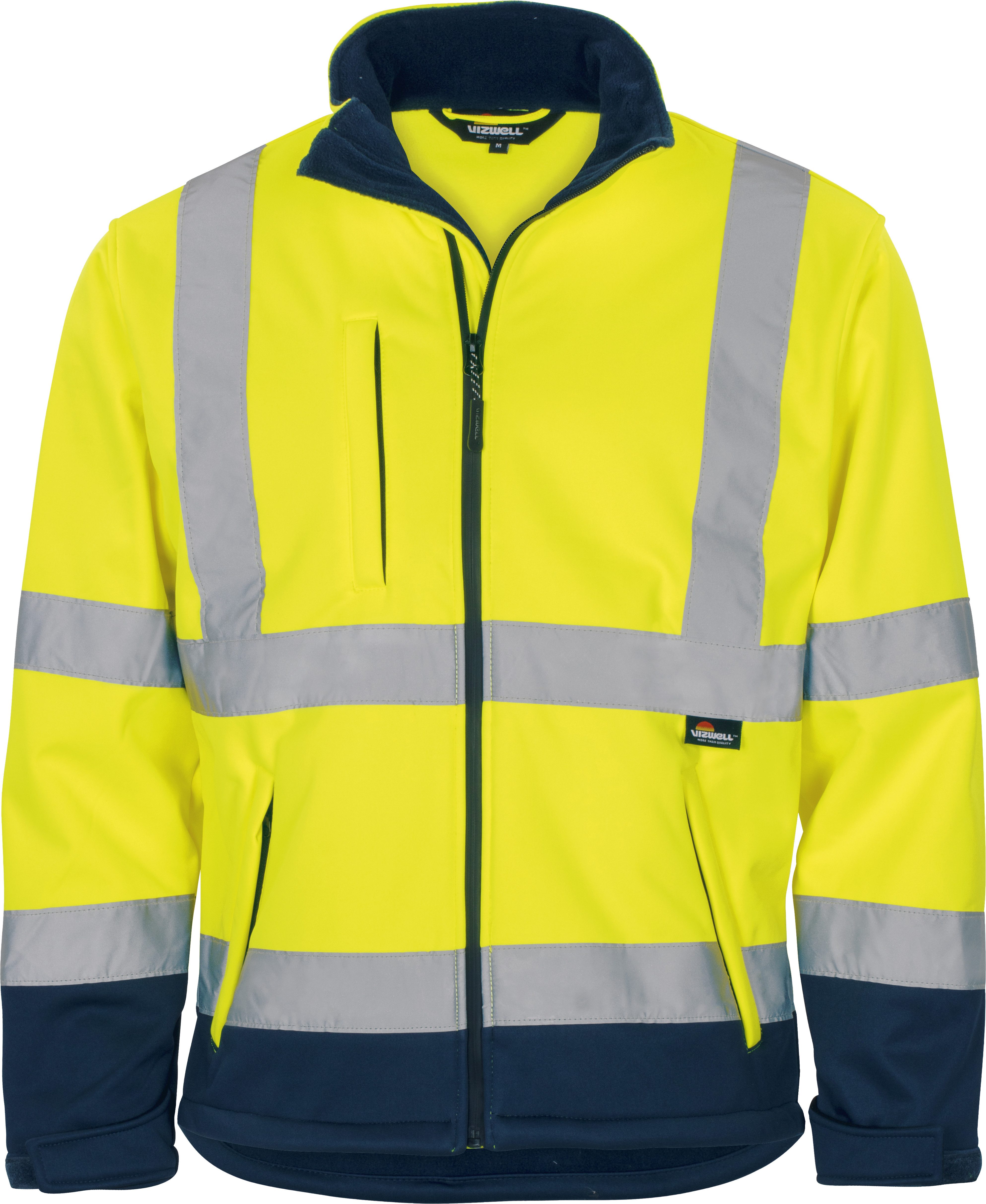 vizwell Softshelljacke Warnschutz Sicherheitsjacke orange gelb günstig online kaufen