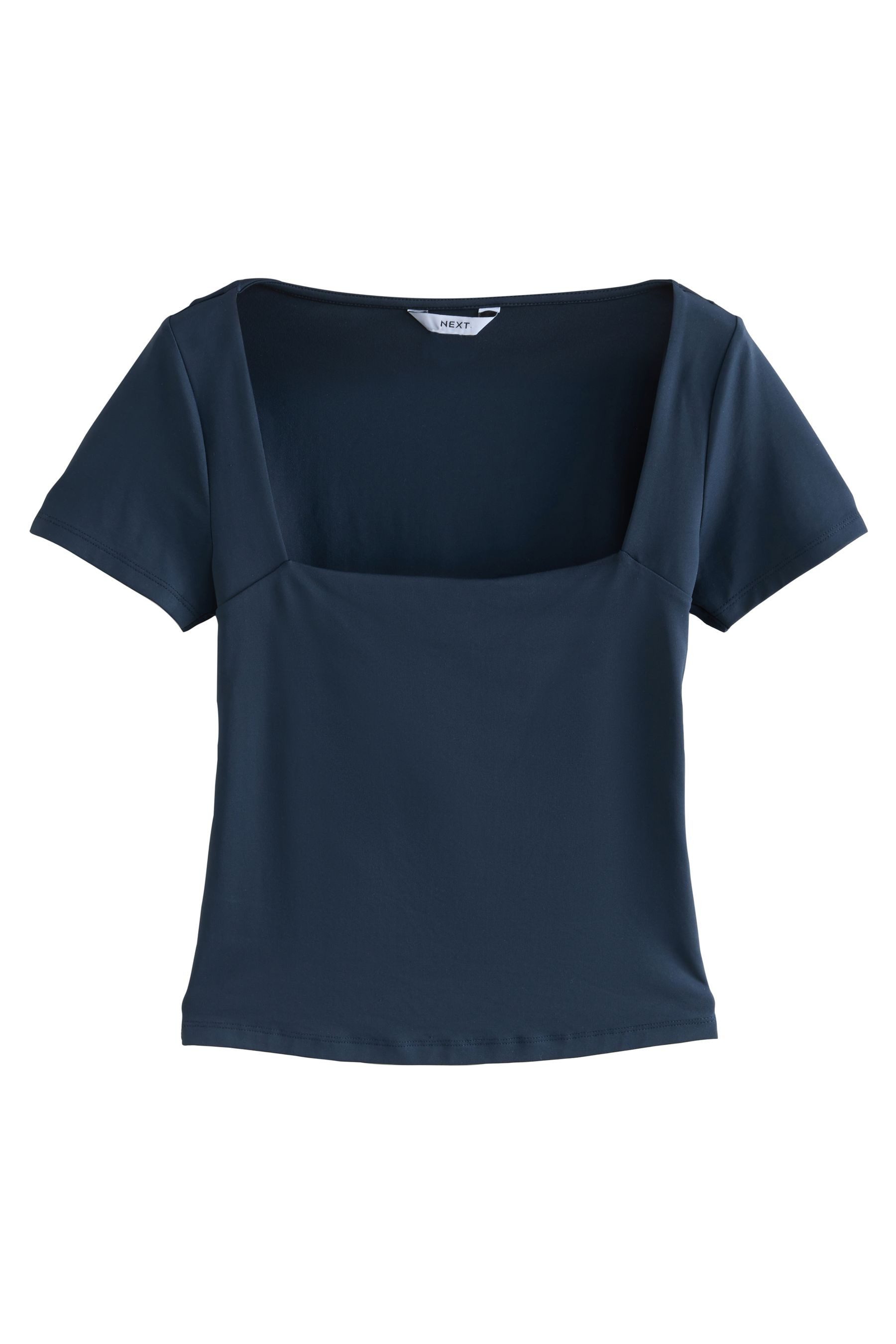 Next T-Shirt Weiches Kurzarmoberteil mit eckigem günstig online kaufen