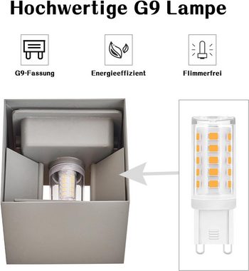 ZMH LED Wandleuchte Aussen Wandlampe: Außenwandleuchte Innen Up Down Modern IP65, G9, Mit Leuchtmittel, Wasserdicht Einstellbarer Strahl Flurlampe für Wohnzimmer