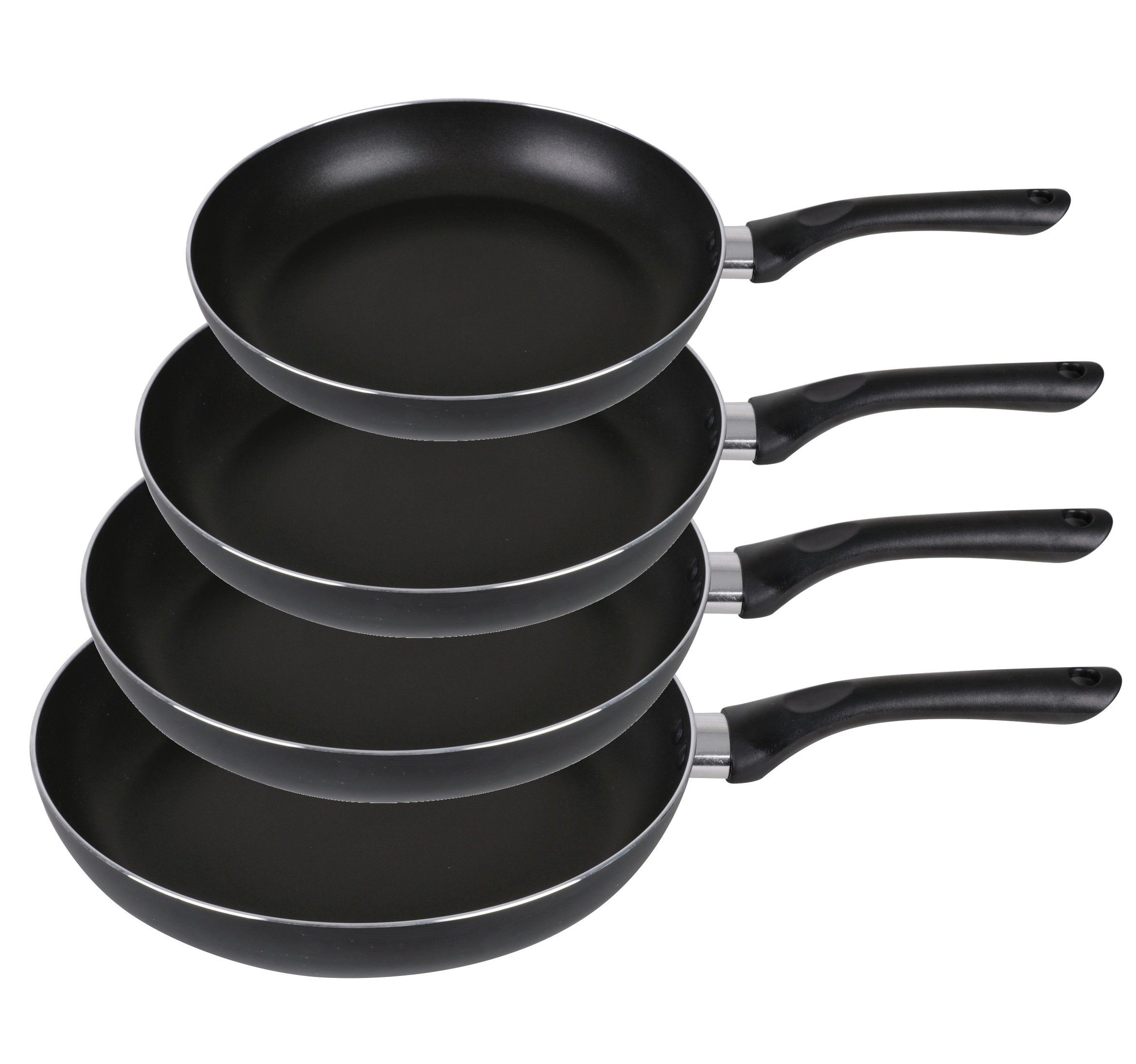 Urban Living Pfannen-Set Chef Traiteur 4-tlg. Bratpfannen-Set Pfannenset Bratpfannenset, Aluminium (Induktionsbratpfannenset, 4-tlg., Stielbratpfannen in den den Größen: Ø 24, 26, 28 und 30 cm), spülmaschinengeeignet