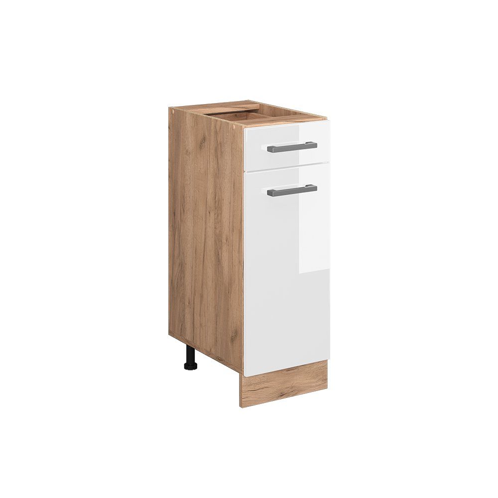 Vicco Unterschrank R-Line, Weiß Hochglanz/Goldkraft Eiche, günstig online kaufen