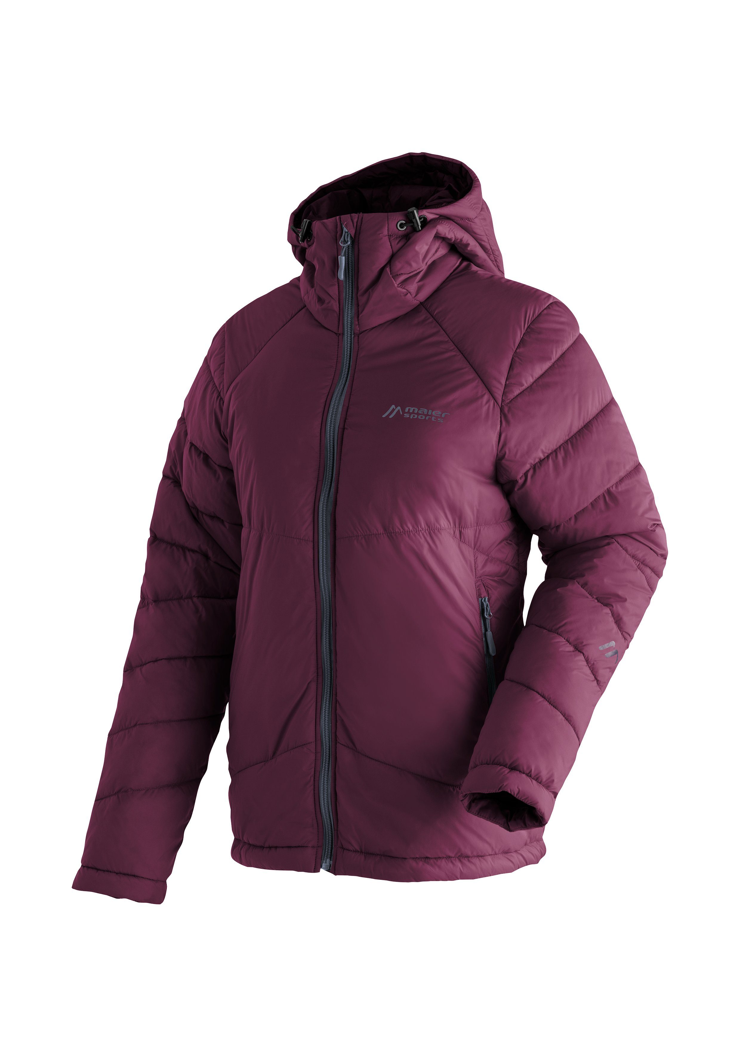 mit Maier Kapuze Loket Jacke Sports Outdoorjacke Wanderjacke, Damen atmungsaktive bordeaux W