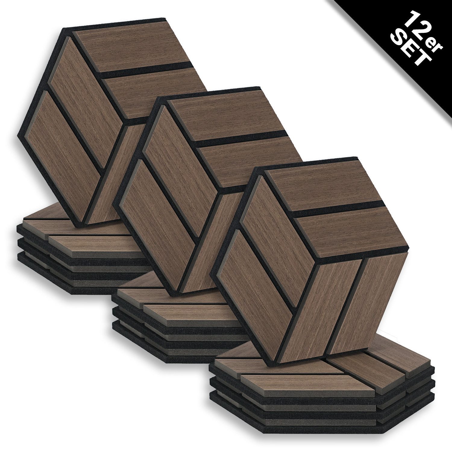 Homestyle4u Wandpaneel je 30x26 Hexagon Akustikpaneele günstig online kaufen