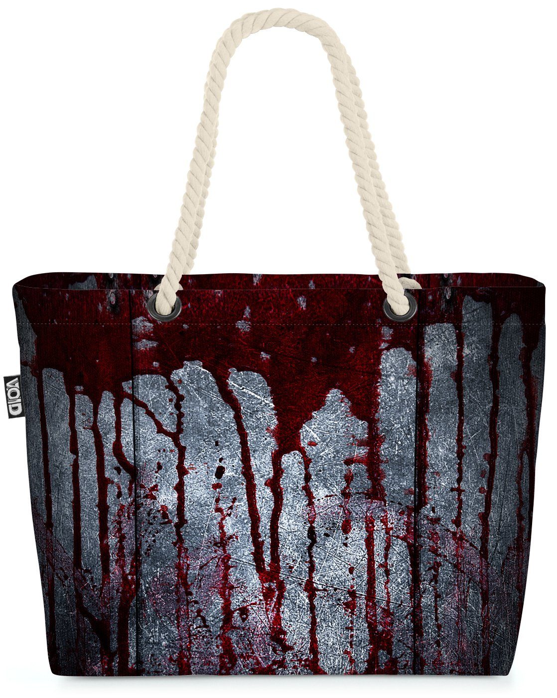 VOID Strandtasche (1-tlg), Halloween Dark Halloween Rave Death Blut Metall Wand Blut Kostüm Beach Bag