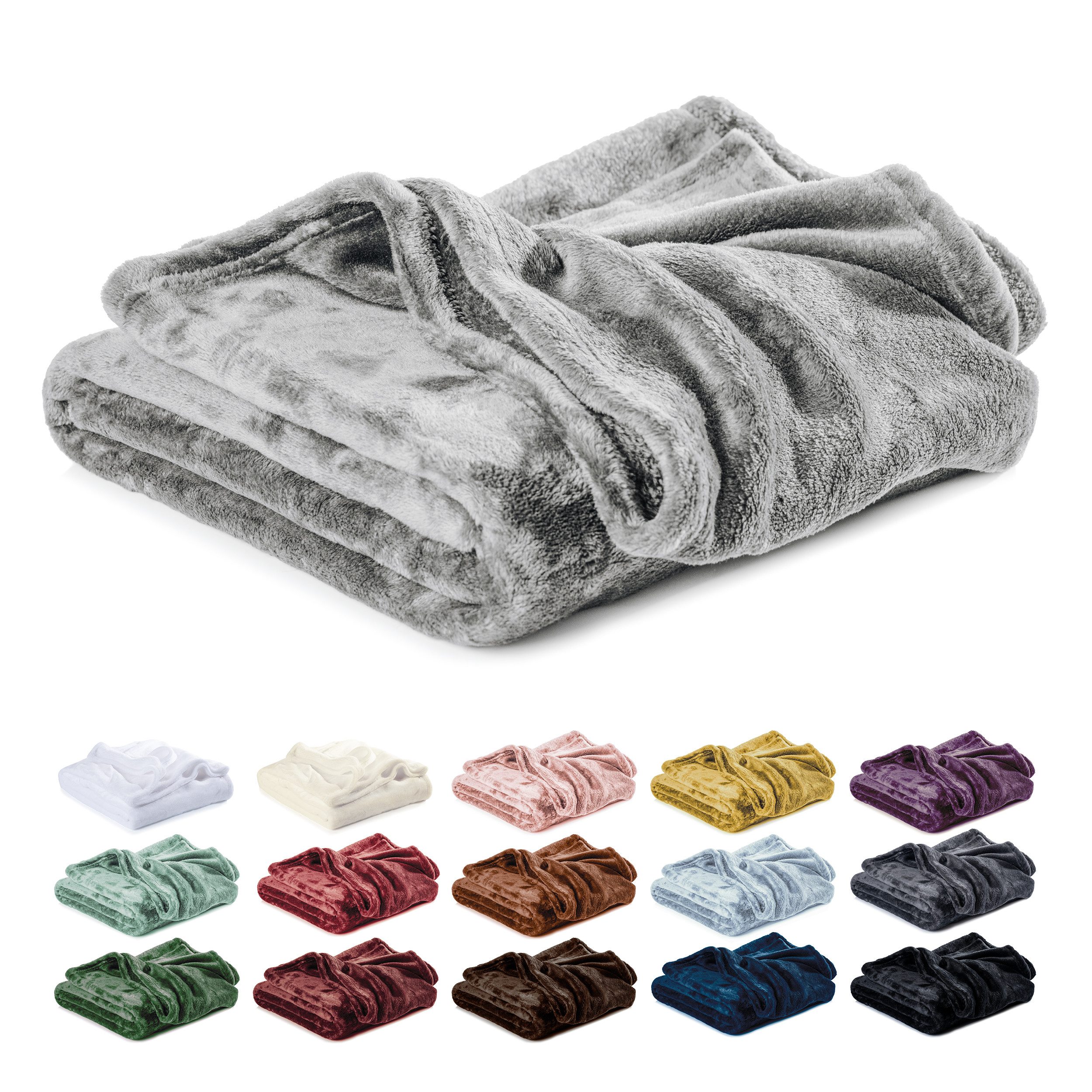 Wohndecke Kuscheldecke, Fleecedecke, Wolldecke flauschig und weich, Lavea, günstig online kaufen