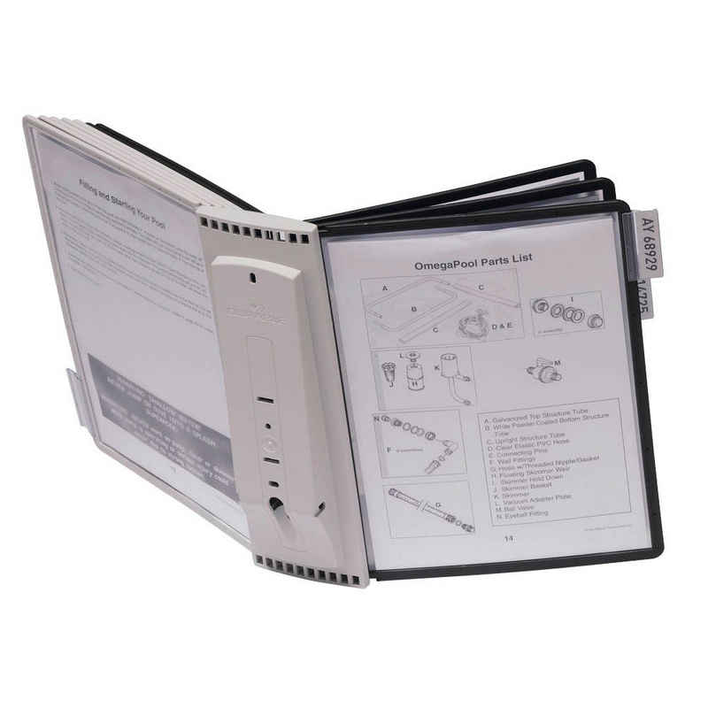 DURABLE Anzeigetafel 1 Sichttafelsystem SHERPA® WALL 10 grau/schwarz, Für 10 Sichttafeln, Scannertauglich, Reflexionsarm