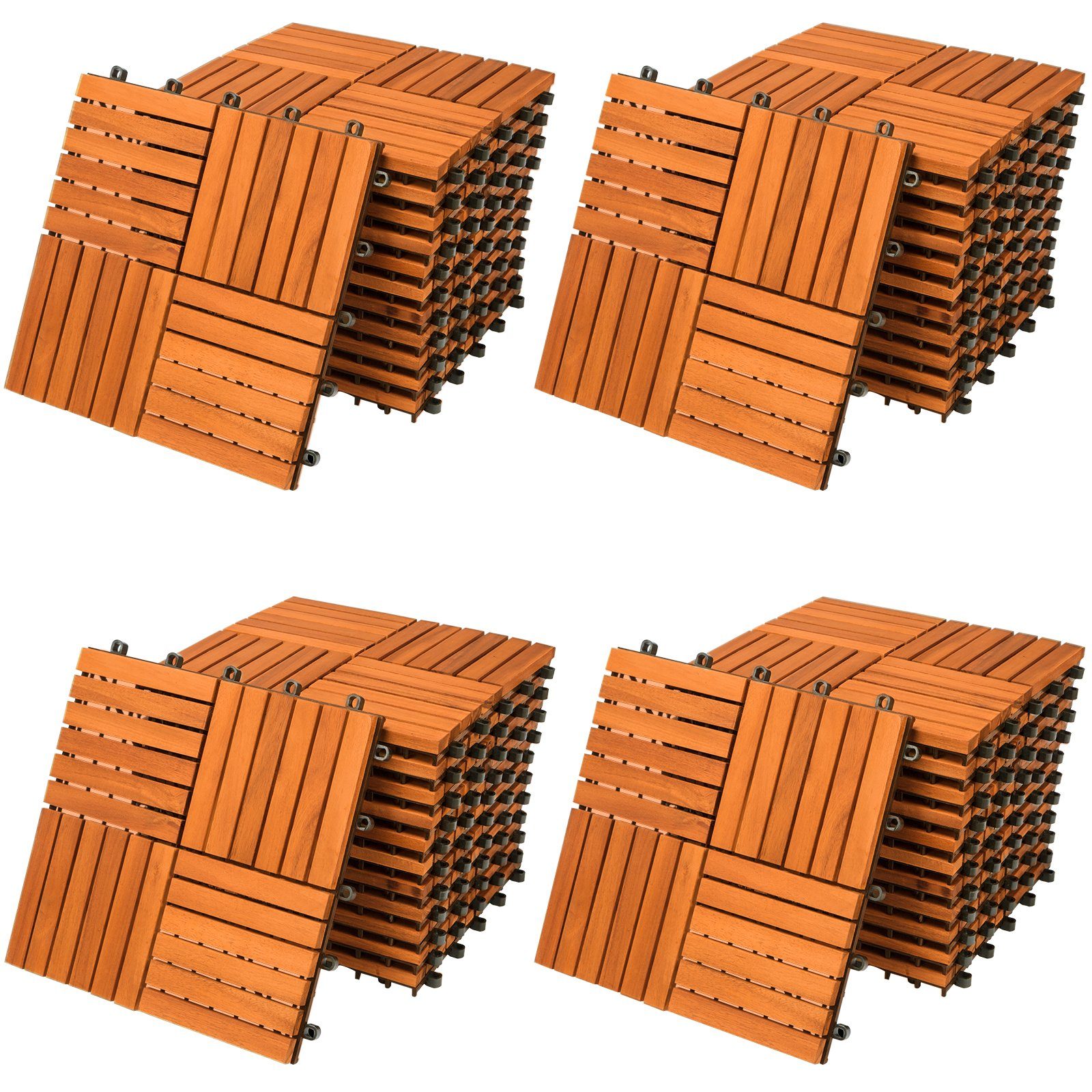 Casaria Holzfliesen 44x Akazie Quattro Mosaik, günstig online kaufen