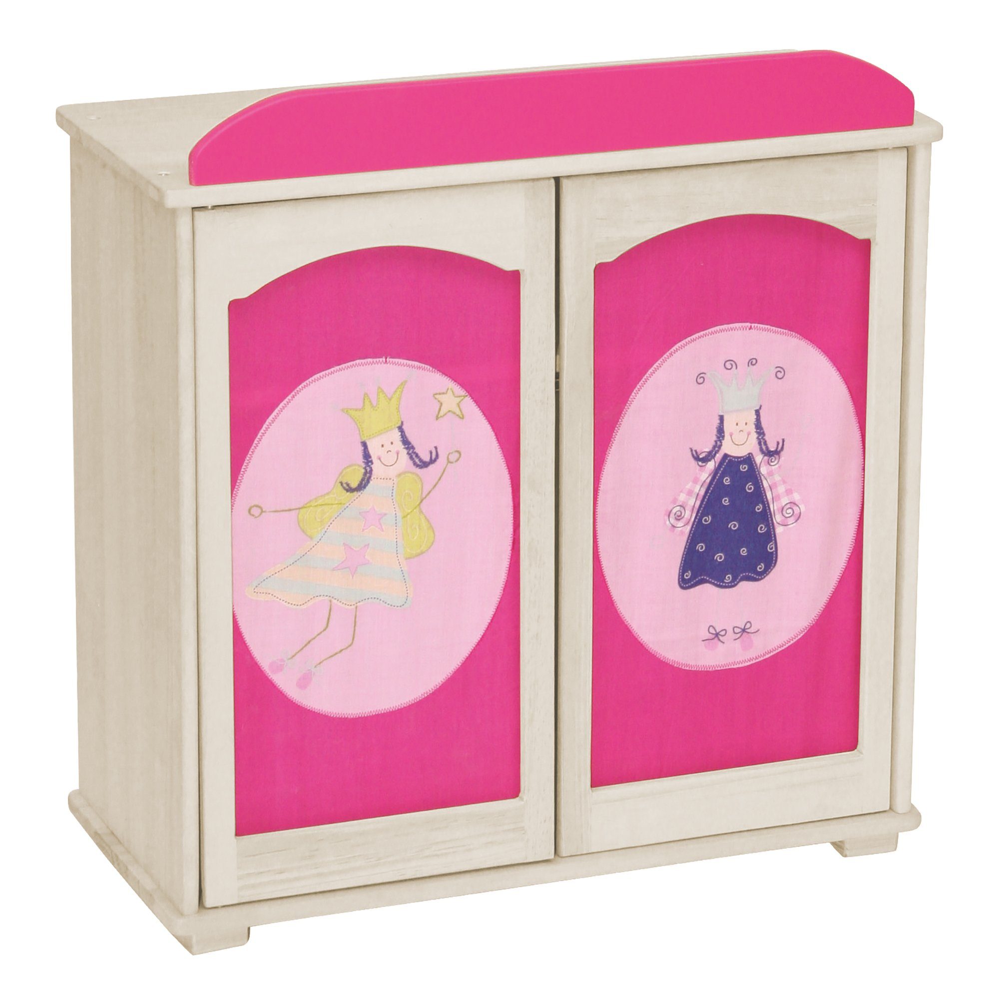 roba® Puppenkleiderschrank Holz natur, Möbel zum Verstauen von Puppenzubehö günstig online kaufen