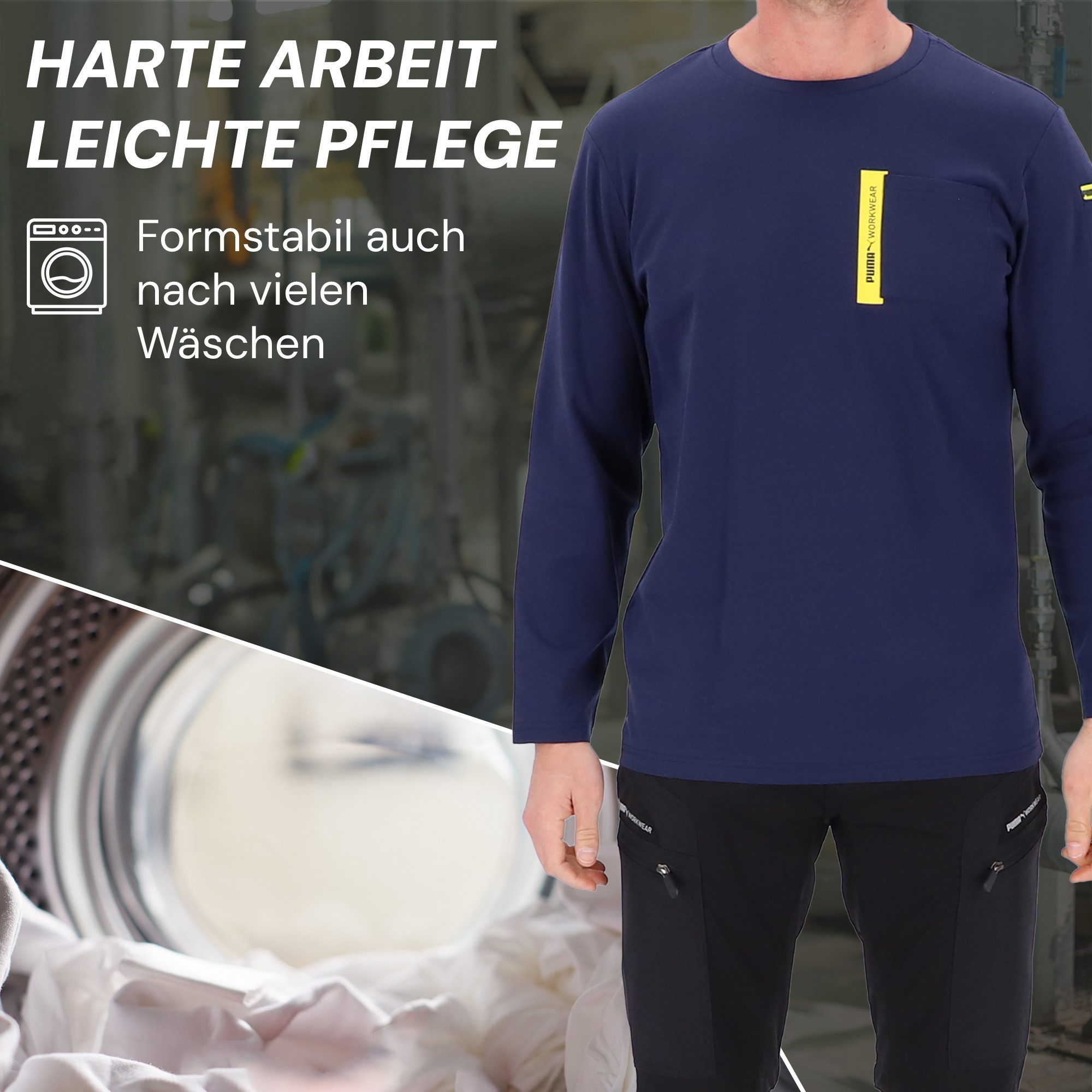 PUMA Workwear Longsleeve ADVANCED Langarm Shirt Herren mit Utility Fach am Oberarm Robustes und atmungsaktives Gewebe - Für Handwerk und Logistik – Bild 5 von 5