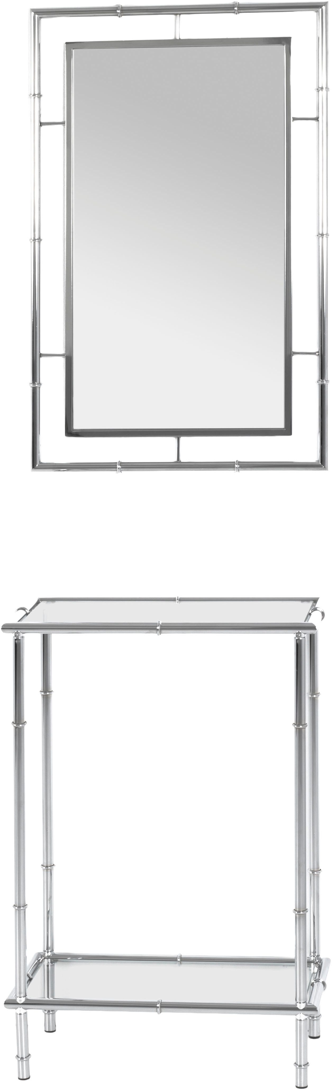 HAKU Konsolentisch Beistelltisch (1-St), rechteckig - aus Metall Silber B/T/H 50/25/75 cm