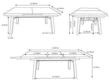 bellavista - Home&Garden® Gartentisch Aluminium Gartentisch Ontario, Tischplatte in Betonoptik (Set, 1-St), ausziebar von 200 auf 260 cm