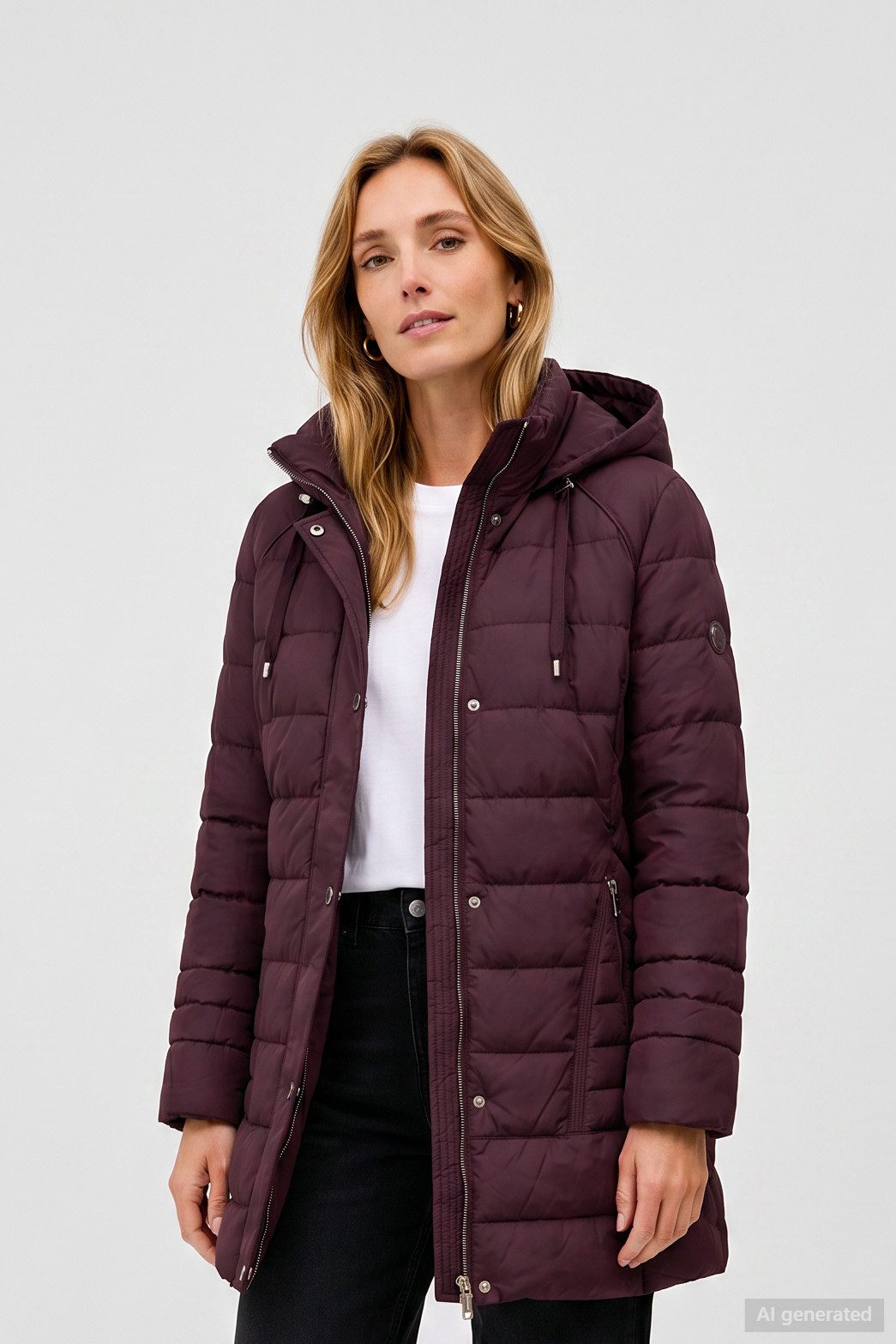 Barbara Lebek Steppjacke Damenjacke mit abnehmbarer Kapuze und warmer Wattierung