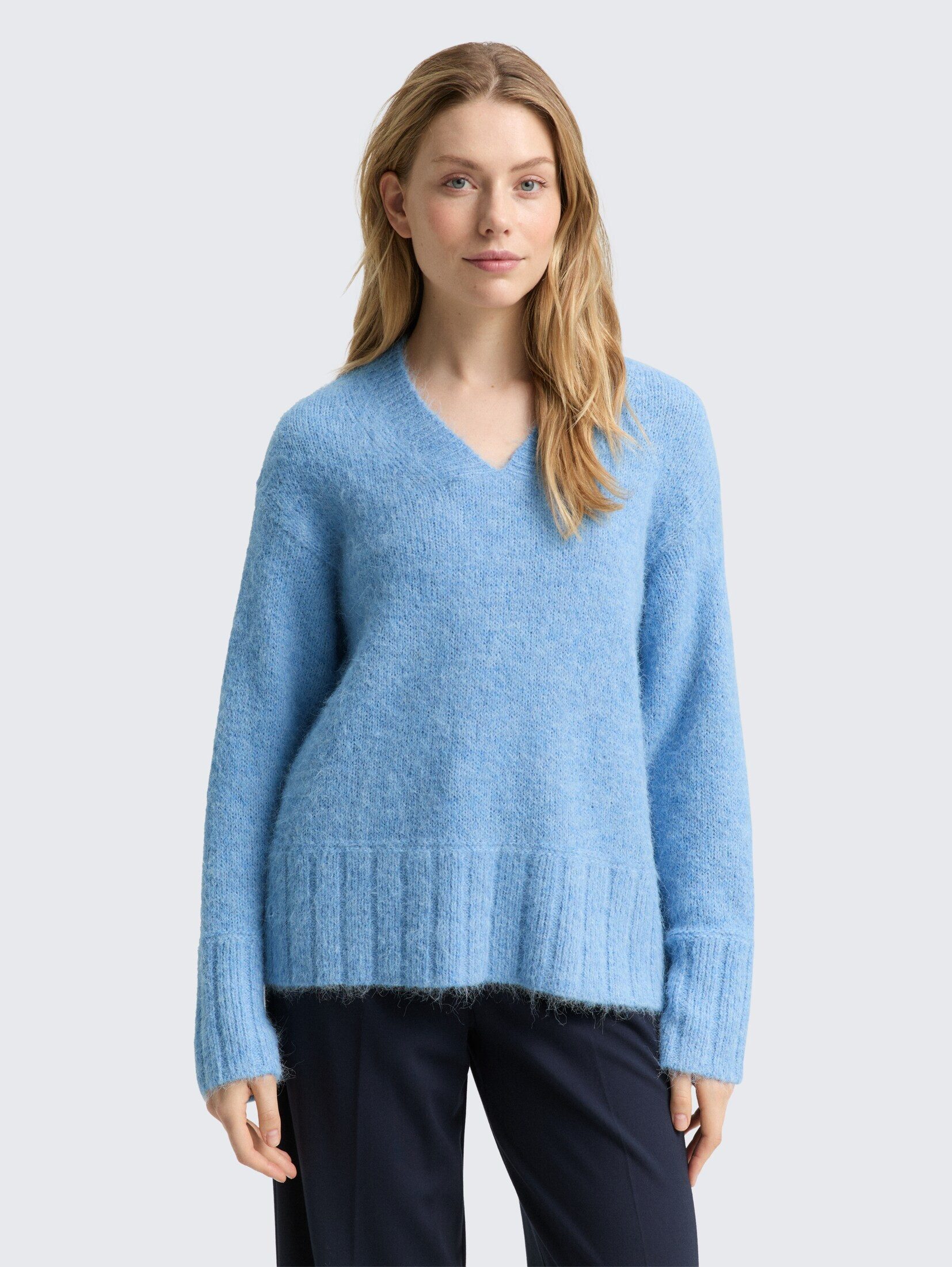 TOM TAILOR Strickpullover Pullover & Strickjacken Oversize Strickpullover mit Wollanteil