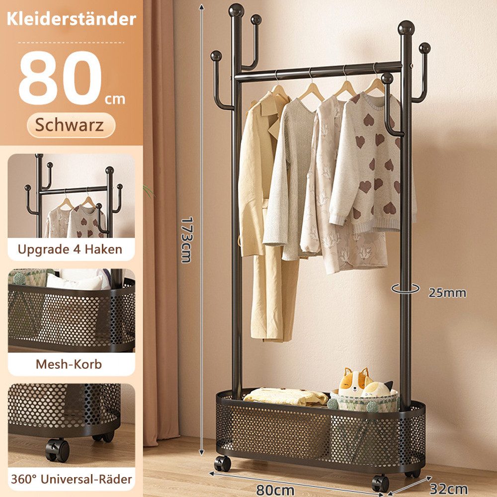 NUODWELL Kleiderständer Garderobenständer, Rollbare Metall Kleiderständer günstig online kaufen