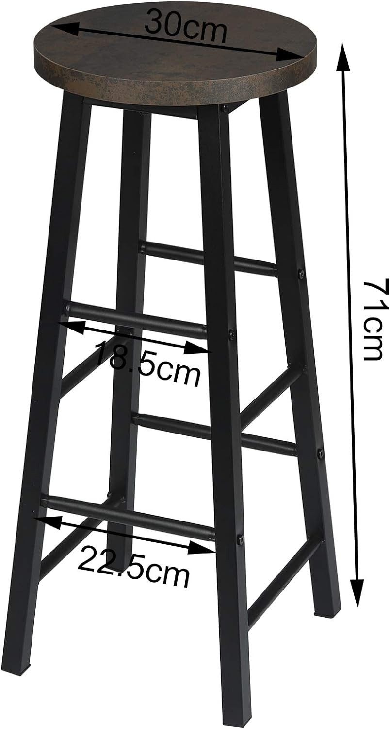 Woltu Barhocker (2 St), Gestell aus stabilem Stahl, Sitzfläche aus MDF