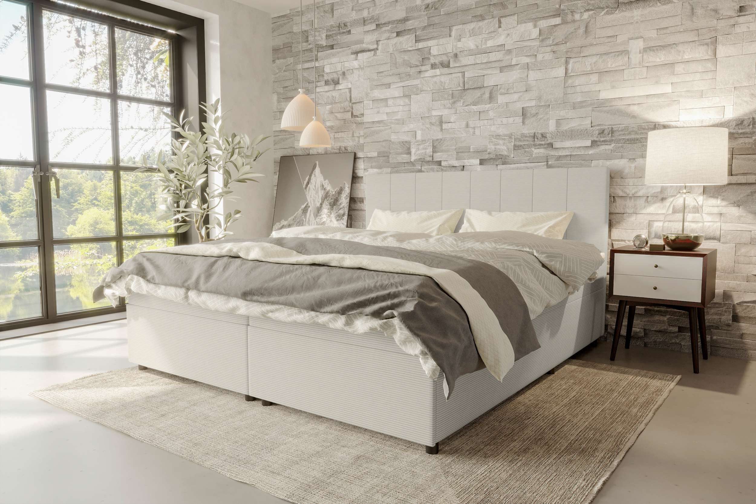 99rooms Boxspringbett Kira (Schlafzimmerbett, Bett), 140/160/180/200x200 cm günstig online kaufen