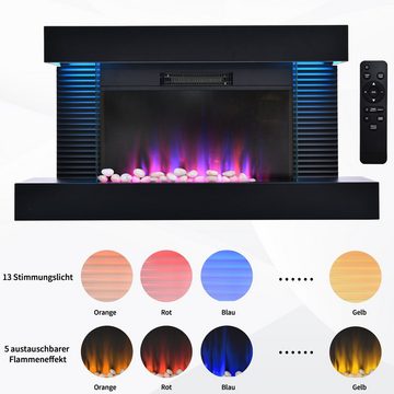 Merax Elektrokamin, Deko-Kamin mit Heizung, Wandkamin 1000/2000W mit 3D Flamme