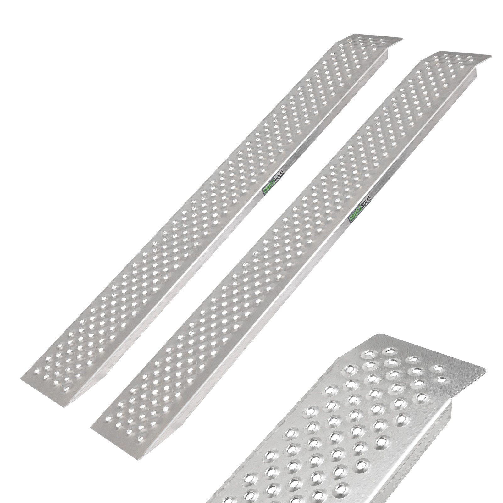 TRUTZHOLM Auffahrrampe Aluminium Länge 150 cm Traglast 400 kg Verladerampe starr 2er Set (2er Set, 2-St), Sehr leichte Verladerampe mit hoher Tragkraft für einfaches Handling