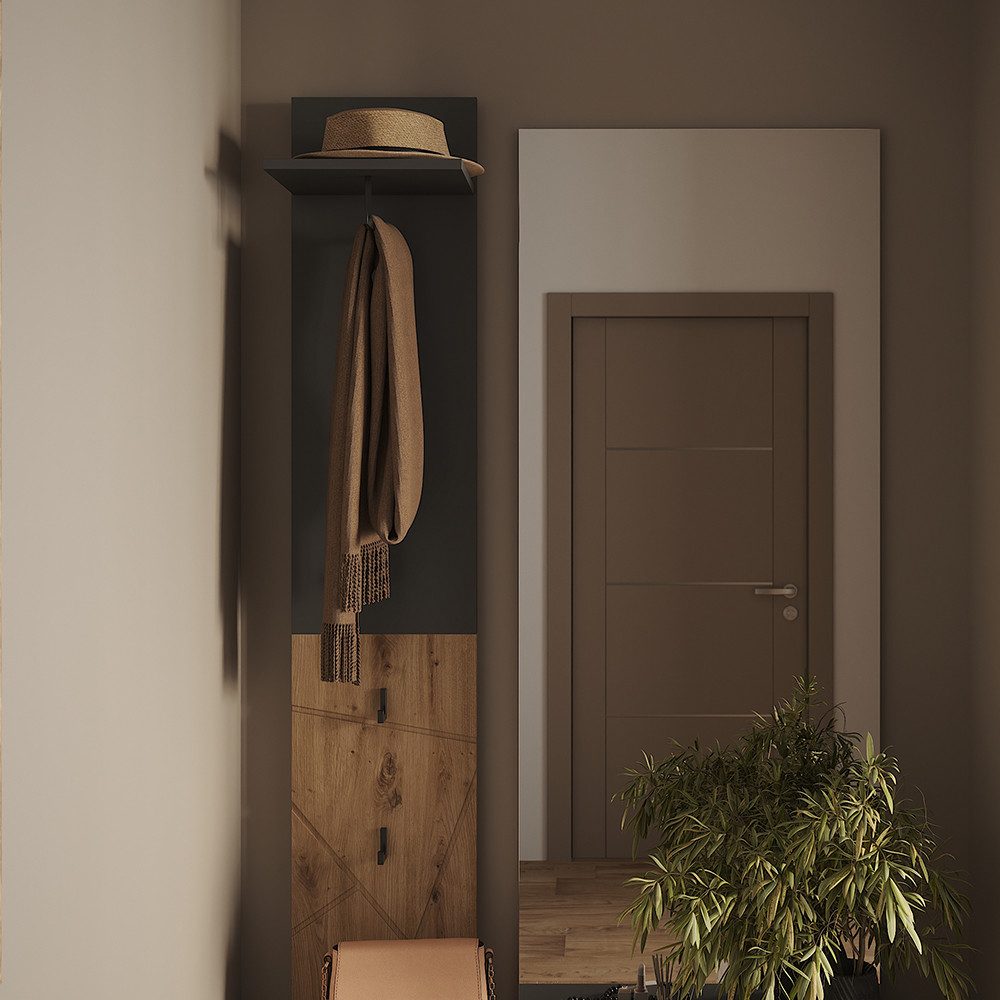 Vicco Garderobenschrank Irma, Anthrazit/Artisan, 31 x 160 cm (1-St)