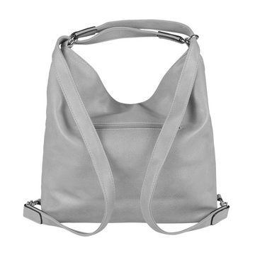 ITALYSHOP24 Schultertasche Damen 2in1 Tasche Rucksack Shopper, als CrossOver, Bodybag & Umhängetasche tragbar