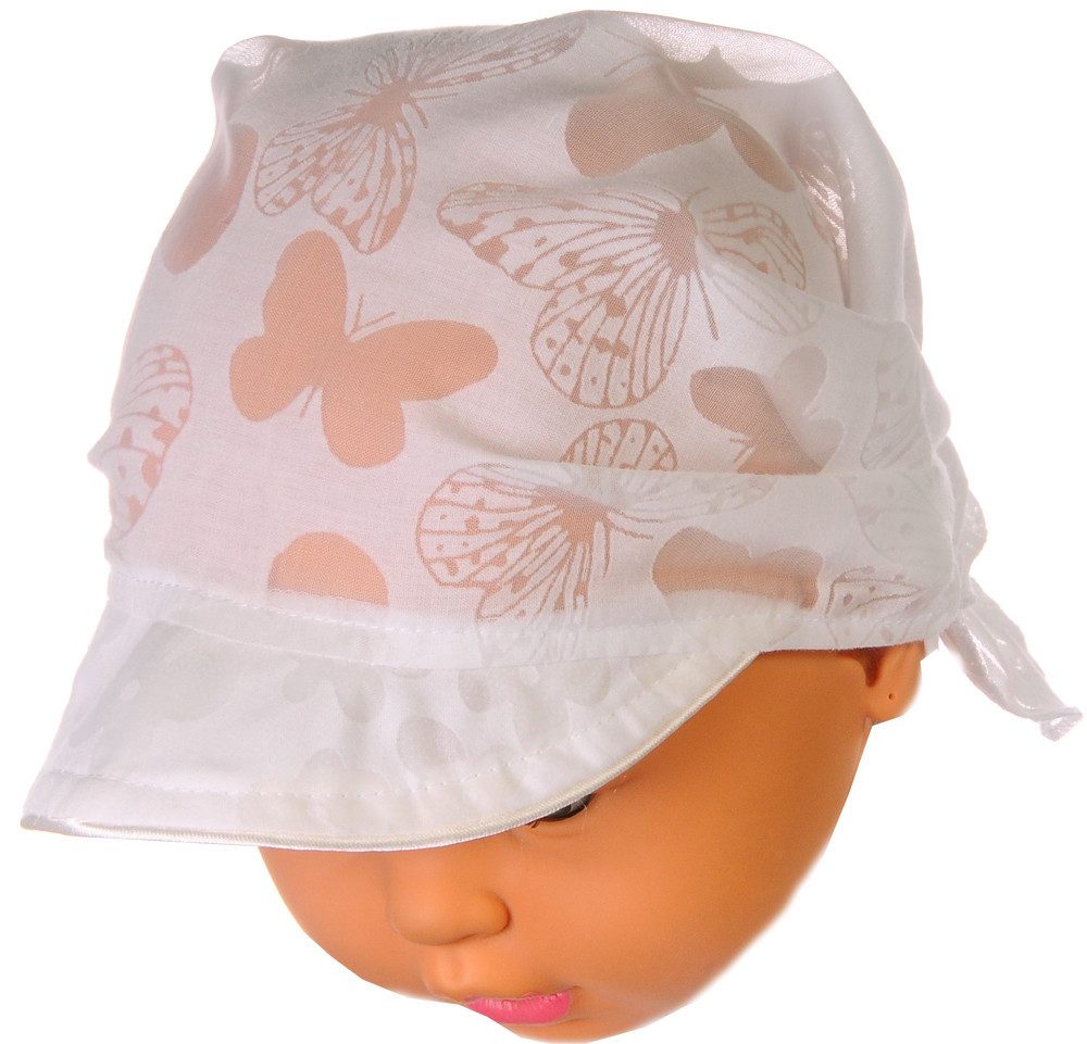 La Bortini Kopftuch Kopftuch Baby Kinder creme zum Binden Bandana Tuch mit Schirm, mit Schmetterlinge-Muster, Einheitsgröße