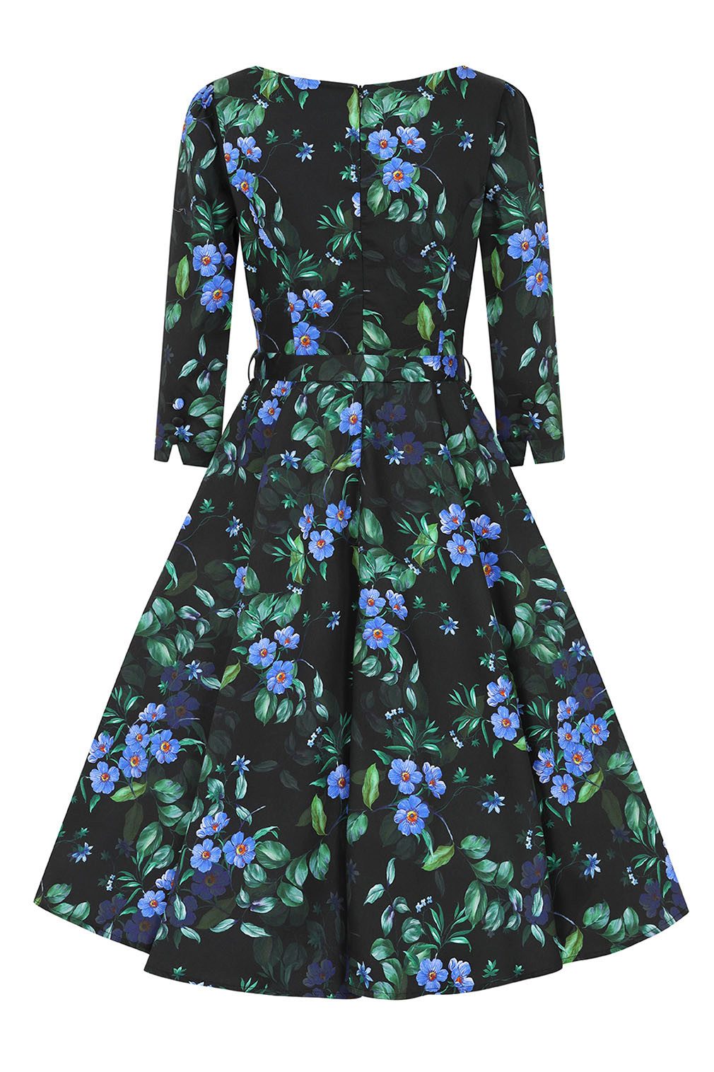 Hearts & Roses London A-Linien-Kleid Amira Floral Swing Retro Vintage Blumen 50er