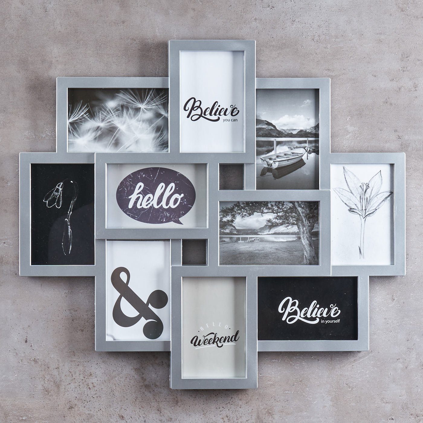 Levandeo® Bilderrahmen Collage, Bilderrahmen Silber 10 günstig online kaufen