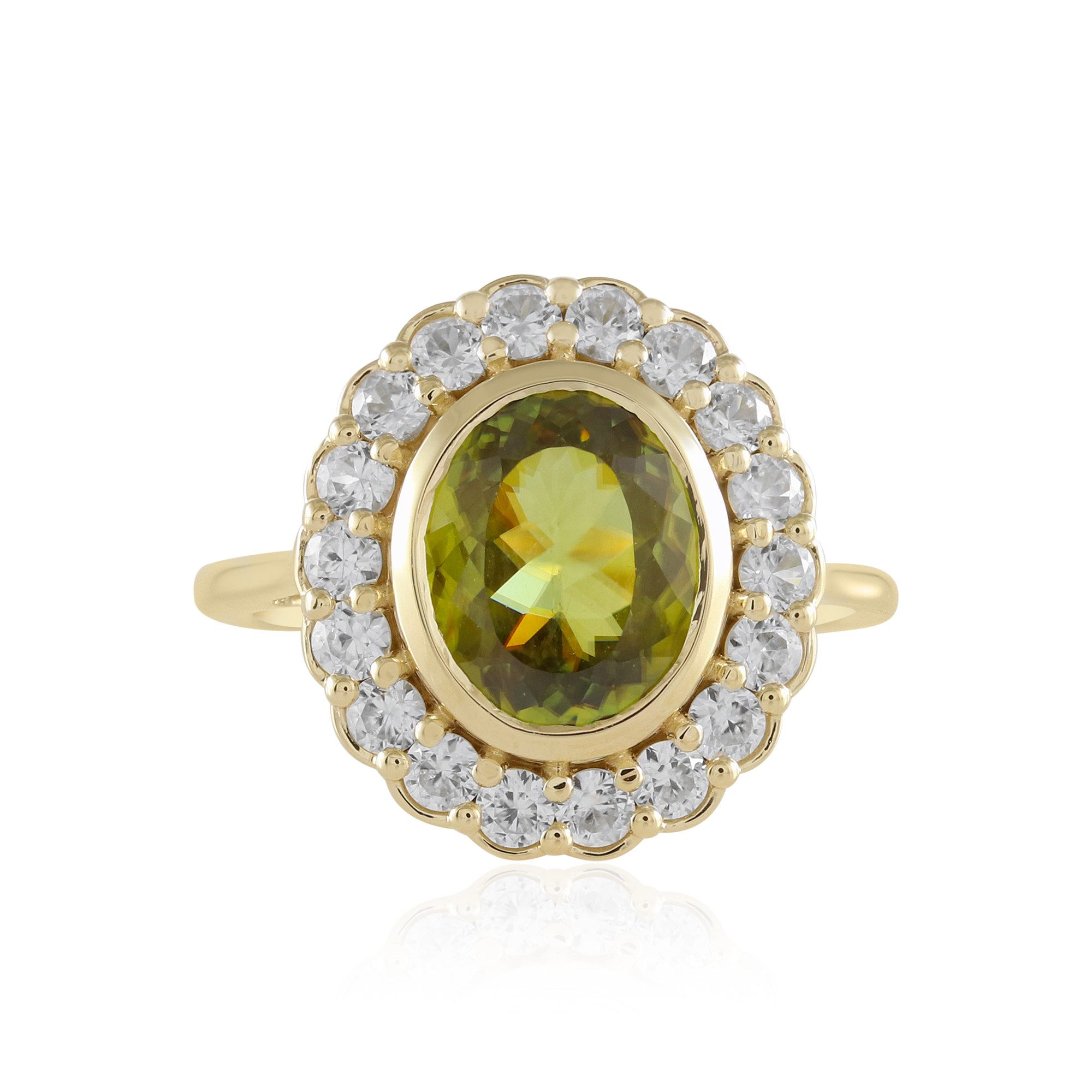 Cavill Goldring Cavill Goldring 9K 2,48 ct Brillantschliff mit grünem Edelstein (1-tlg)