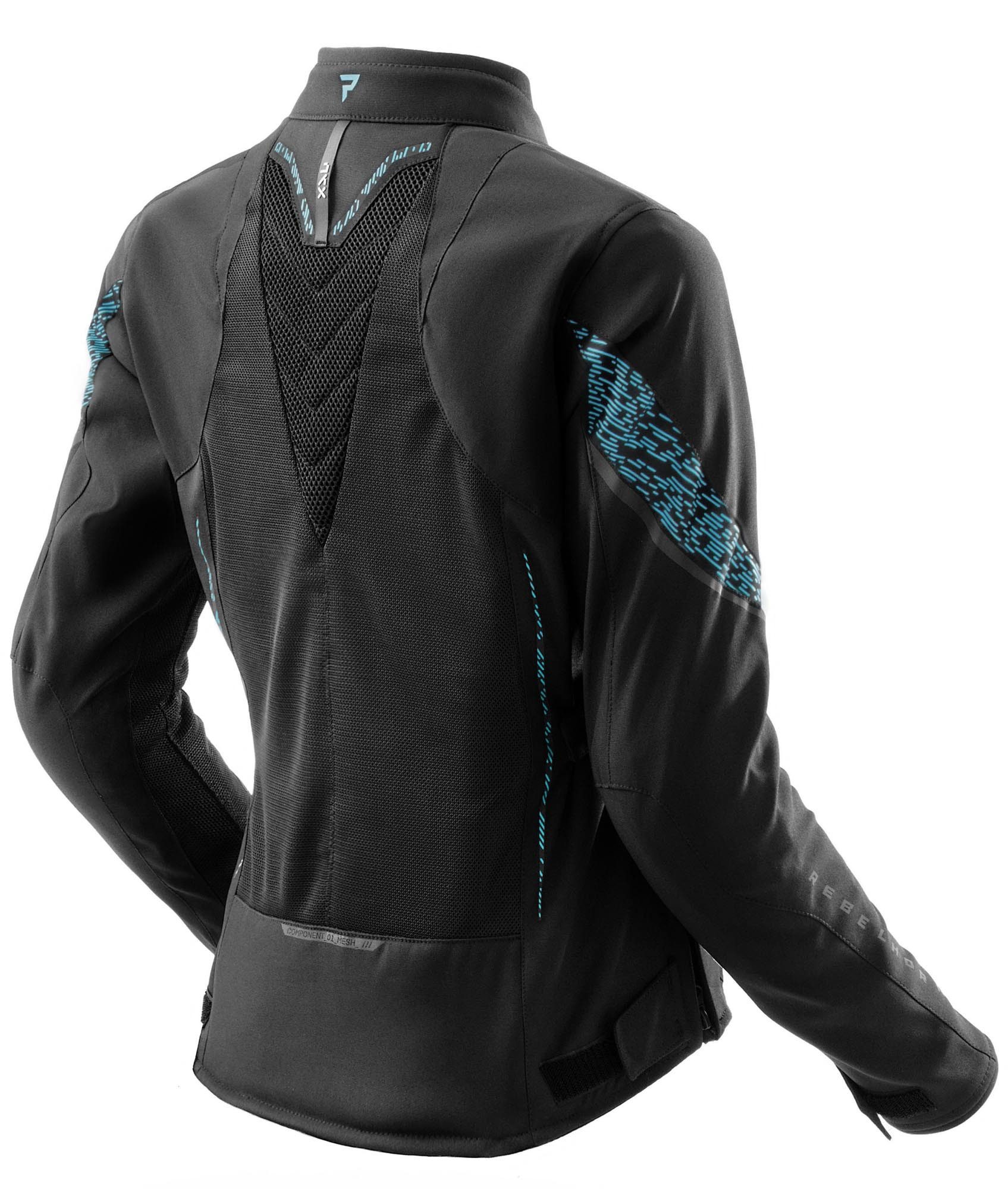 Rebelhorn Motorradjacke Jax wasserdichte Damen Motorrad Textiljacke Rückenprotektor enthalten,Verbindungsreißverschluss,Ellenbogenpro