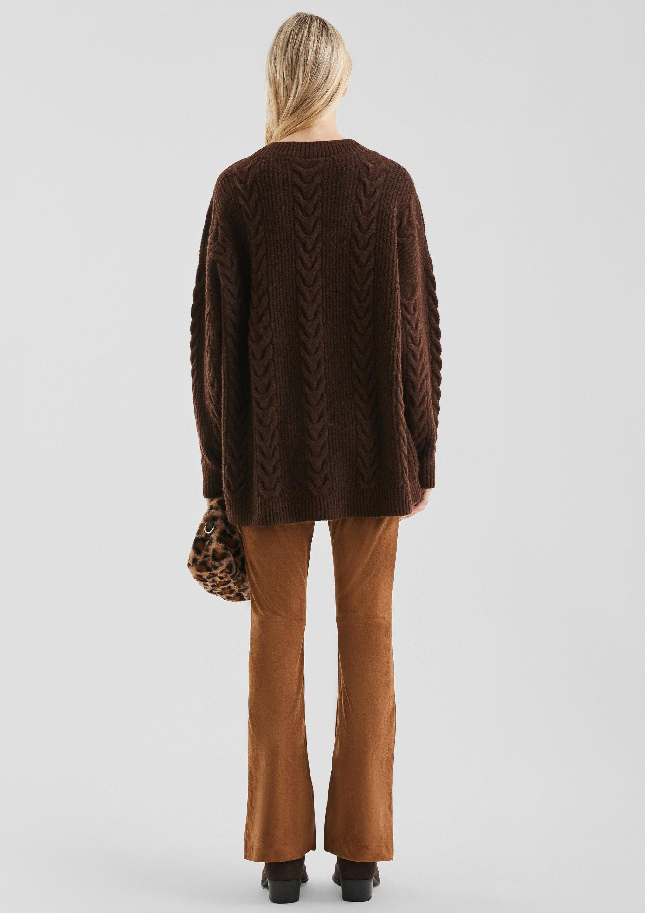 QS Longpullover Strickpullover Oversize Pullover