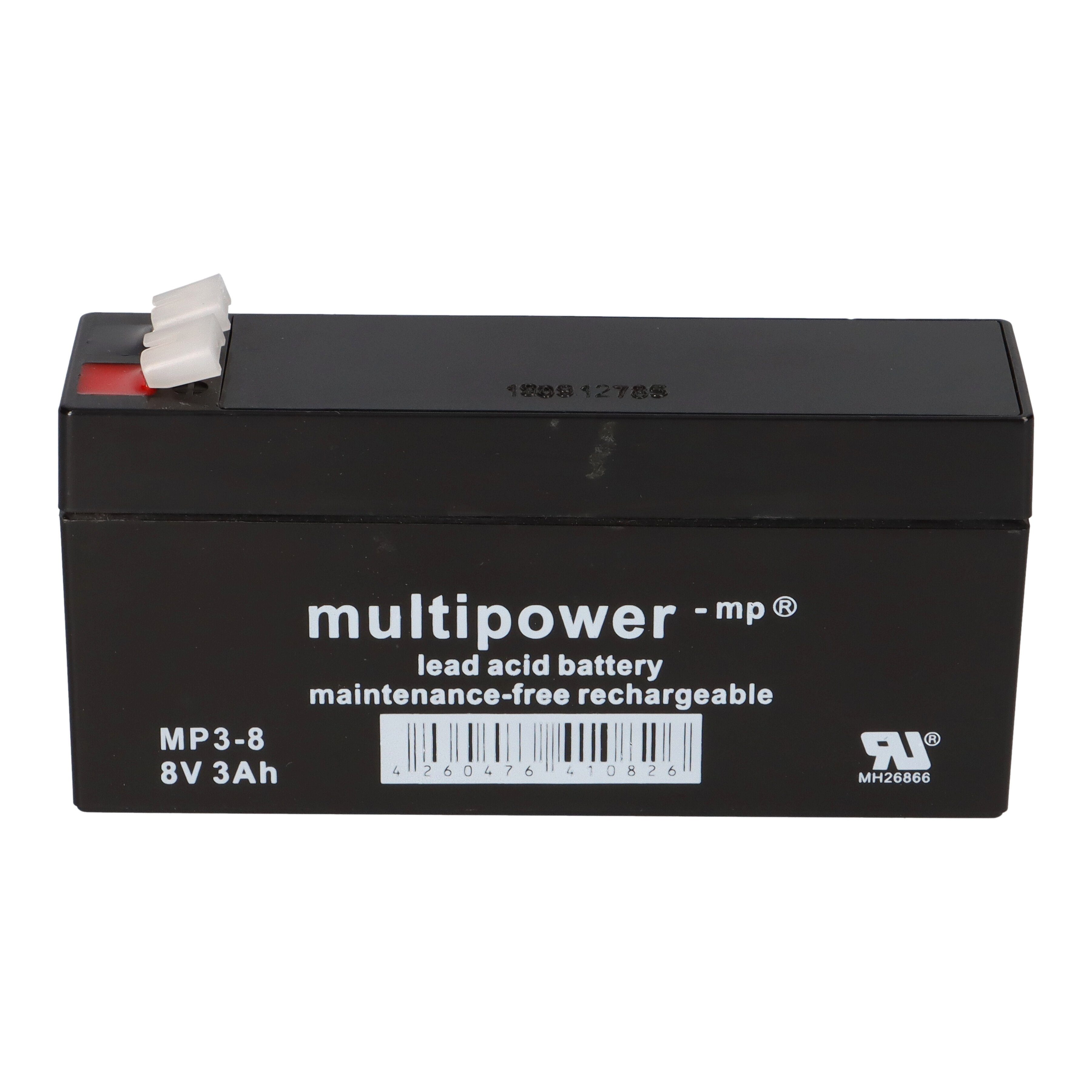 / Multipower Bleiakkus Multipower Blei-Akku MP3-8 Pb 3Ah 8V