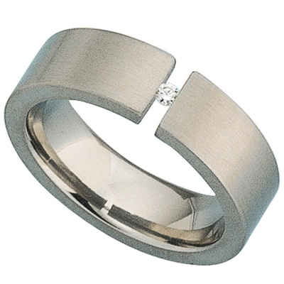 Schmuck Krone Verlobungsring Ring für Damen, Titan, Diamant, Titanring