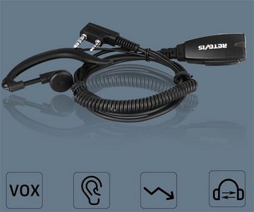 Retevis Walkie Talkie EEK018 Freisprech-Funk-Headset, 2 Pin Kompatibel RT24 RT27 RT86 RT85, G-Form-Ohrhaken, funkgerät headset, Ohrhörer mit Mikrofon