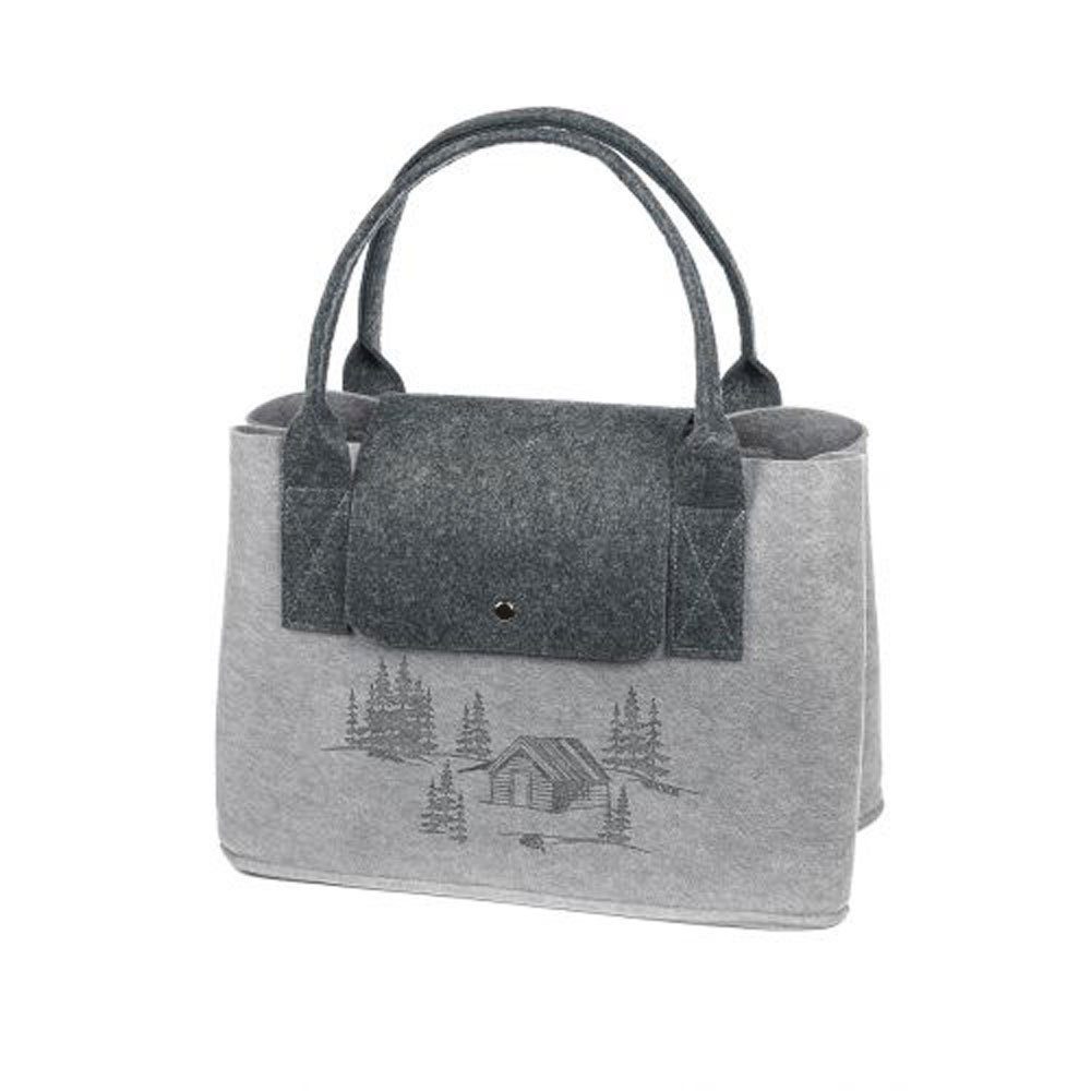 GILDE Einkaufsshopper Filztasche grau Waldhütte günstig online kaufen