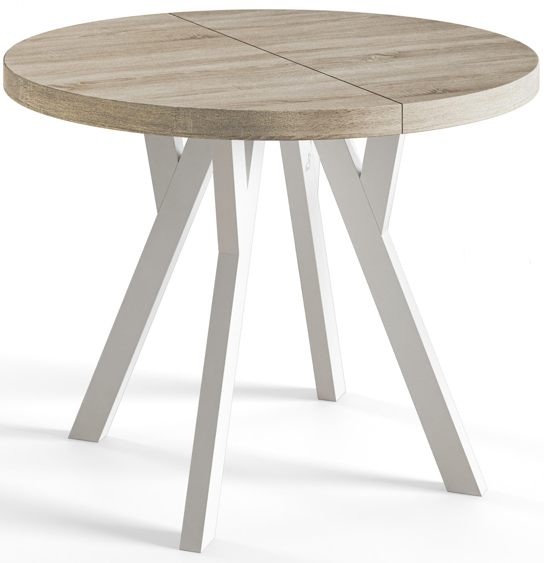 Alpi-Möbel Esstisch Wohnzimmertisch - Ausziehbarer runder Tisch 80-120 cm - günstig online kaufen