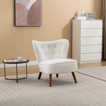 REDOM Sessel mit hoher Rückenlehne, mit Beine aus Massivholz, Freizeitstuhl, Wohnzimmerstuhl