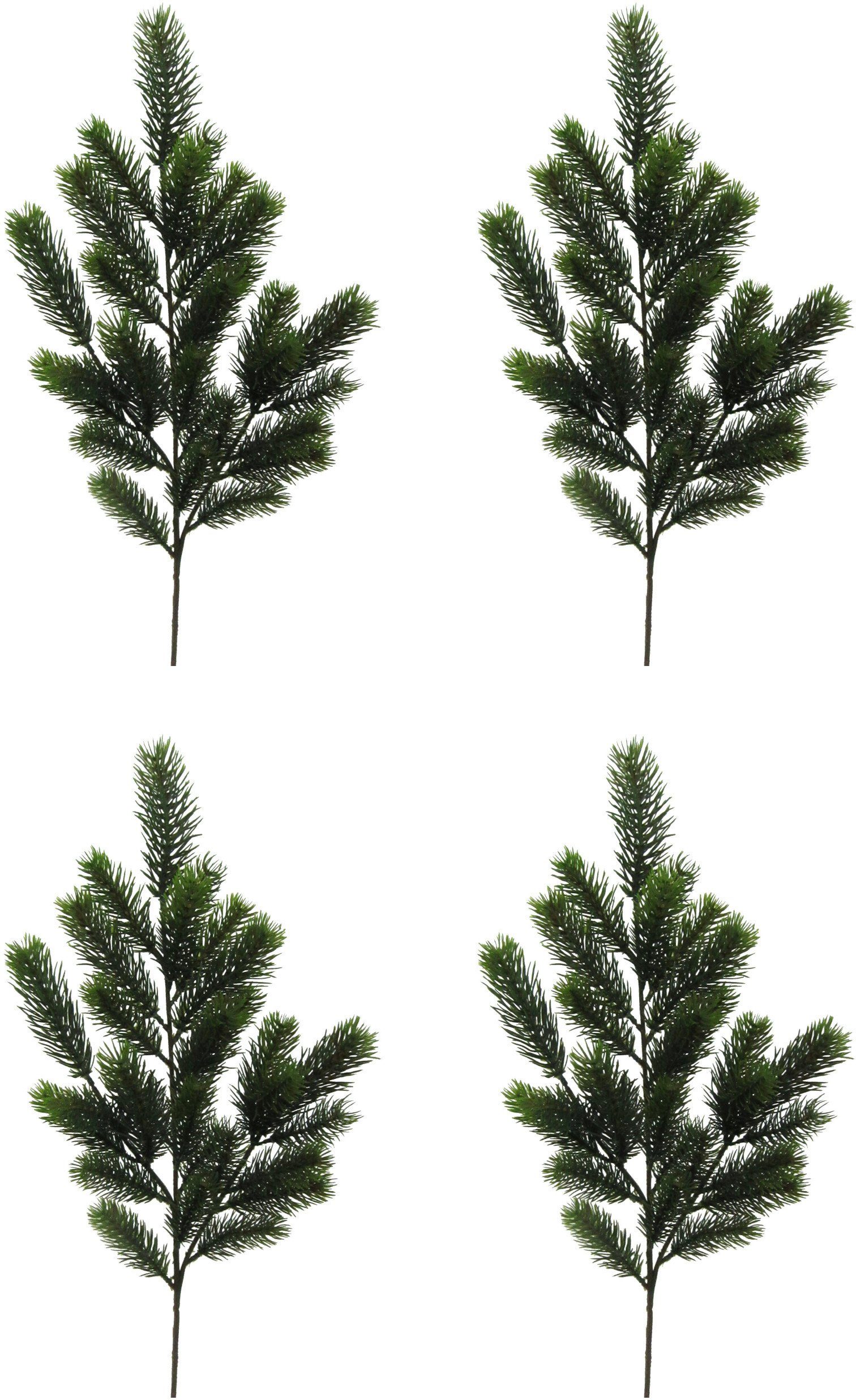 Winterliche Kunstpflanze Weihnachtsdeko Tanne, Creativ green, Höhe 67 cm, Zweig benadelt, 4 Stück im Set