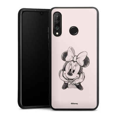 DeinDesign Handyhülle Minnie Mouse Offizielles Lizenzprodukt Disney Minnie Posing Sitting, Huawei P30 Lite Premium Silikon Hülle Premium Case Handy Schutzhülle